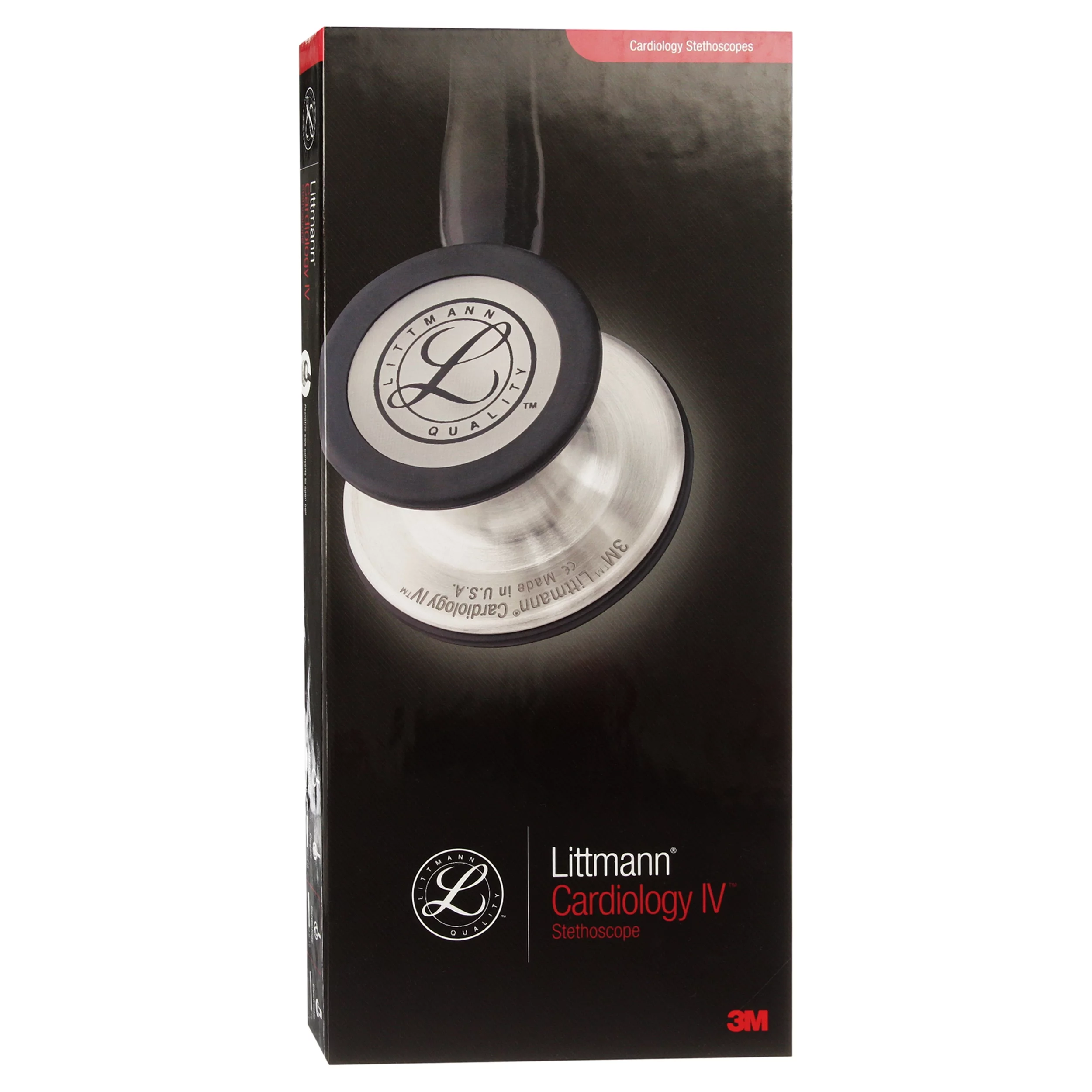 3M Littmann Cardiology IV Stethoscope, Standard-Finish Chestpiece, Raspberry Tube, Stainless Stem and Headset, 27 inch, 6158