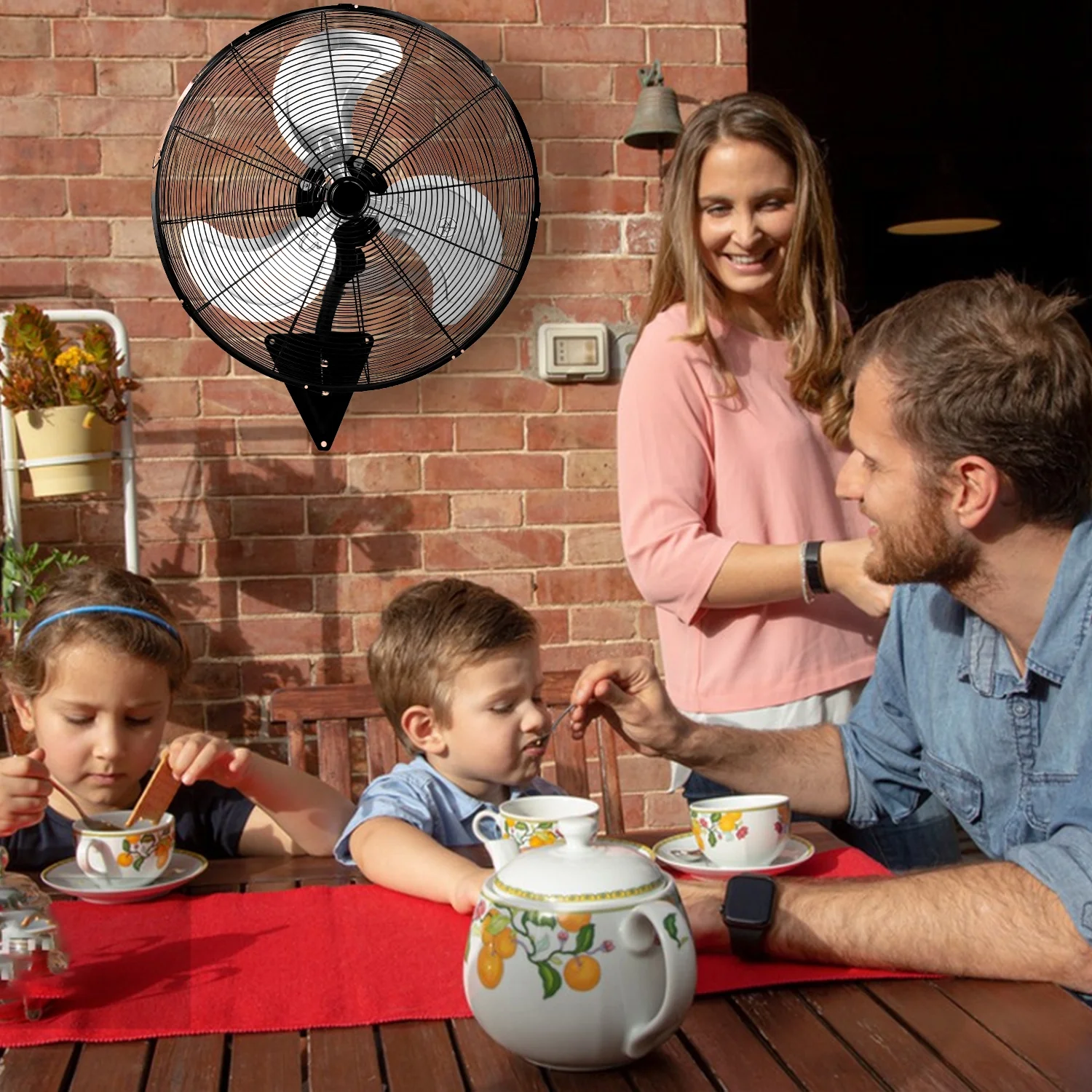 24” Wall Mount Fan 8000 CFM High Velocity Industrial Heavy Duty Fan with 3-Speed Oscillating Commercial Use for Warehouse, Garage, Factory, Black