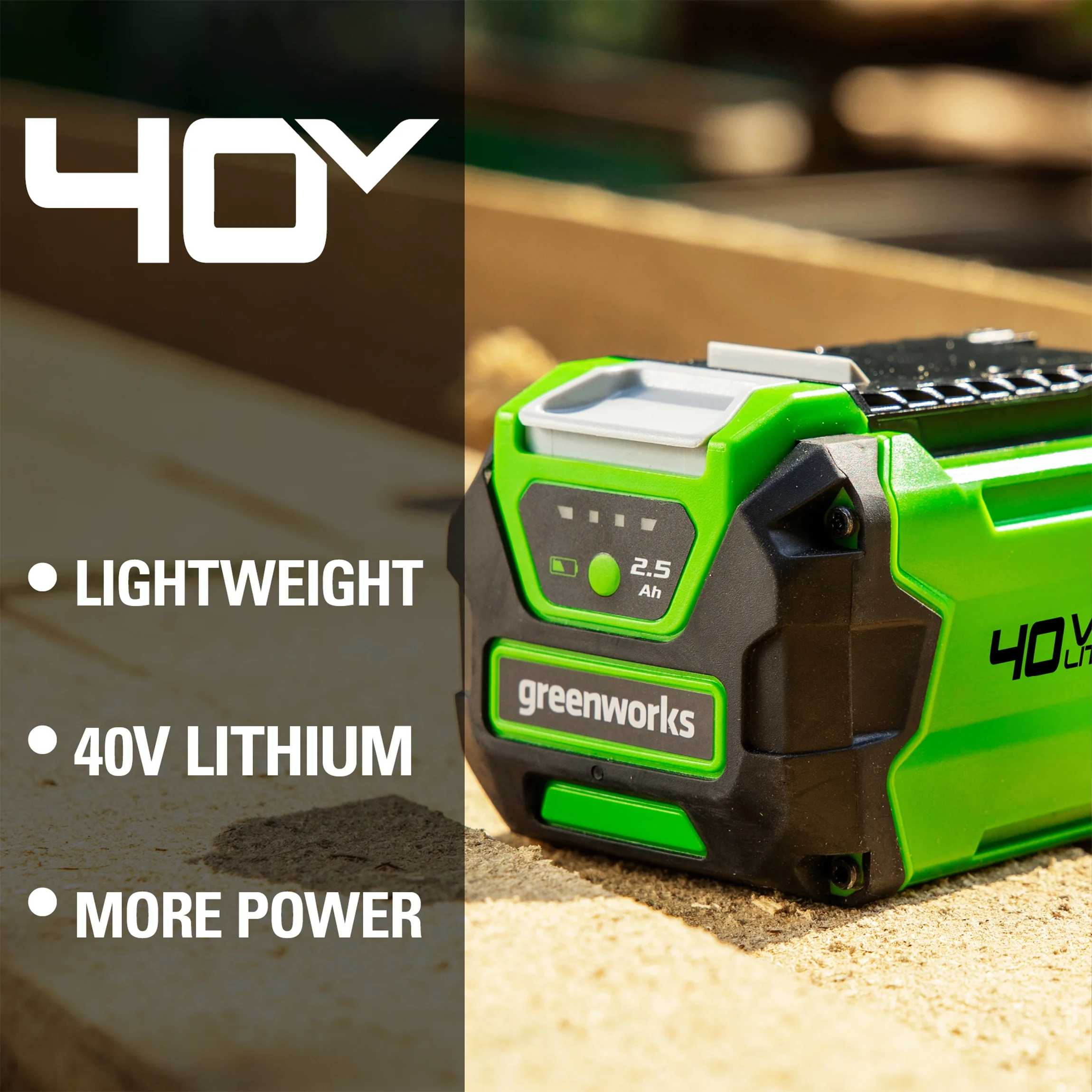 Greenworks 40V 2.5 Ah Battery, 2938402