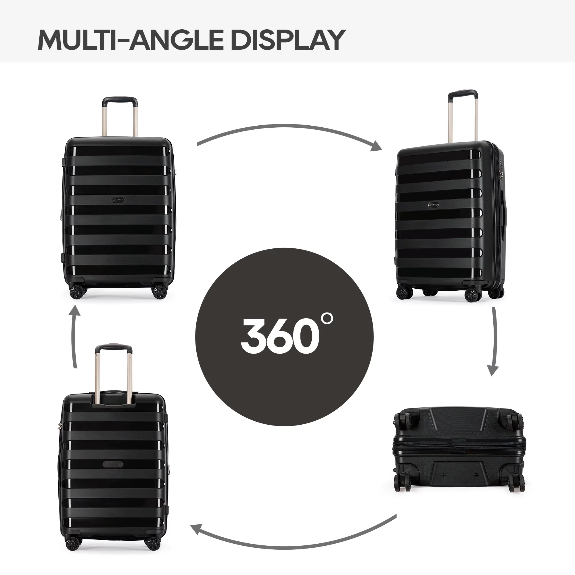 Ginza Travel Luggage 28 Inch Expandable Suitcase with Double Spinner Wheels and TSA Lock,Black