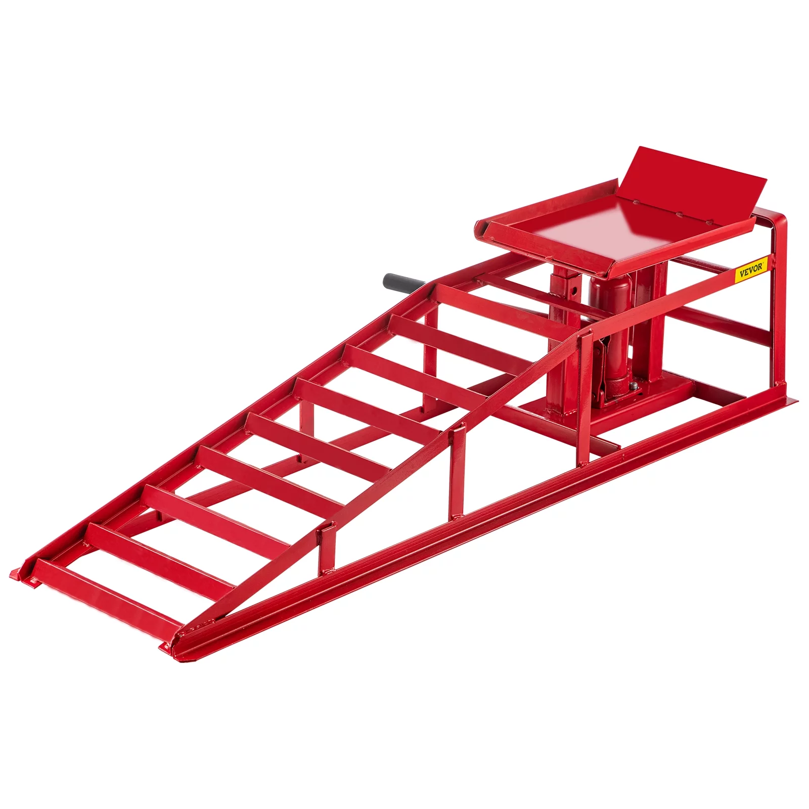 VEVORbrand Hydraulic Vertical Car Ramps 5500lbs2.5T , Auto, Truck Service Ramp Hydraulic Lift Heavy Duty Steel Low Profile w/ Hydraulic Jack, Red 1 Piece