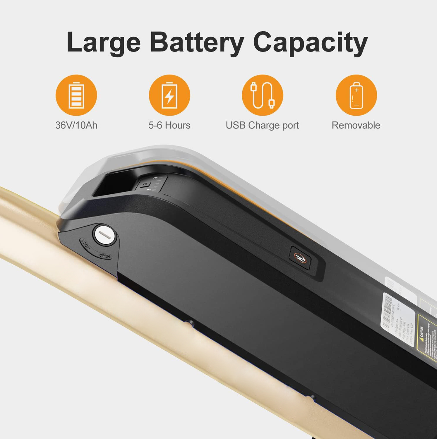 Yoloway EB5 Electric Bike for Adults 350W Motor Ebike with 360Wh Removable Battery, 26