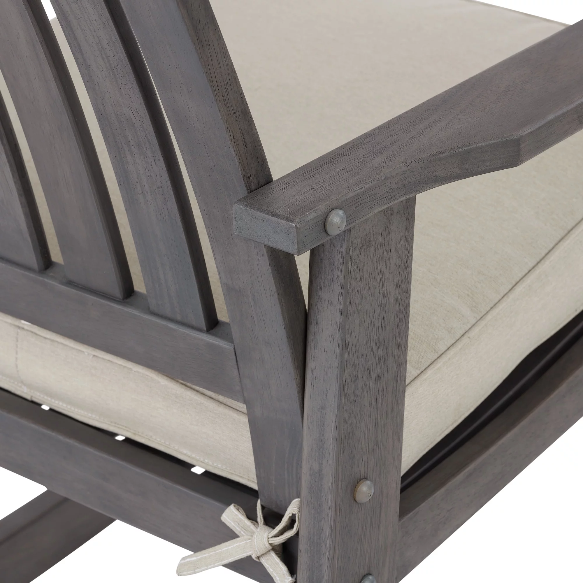 Better Homes & Gardens Delahey Cushioned Outdoor Wood Rocking Chair