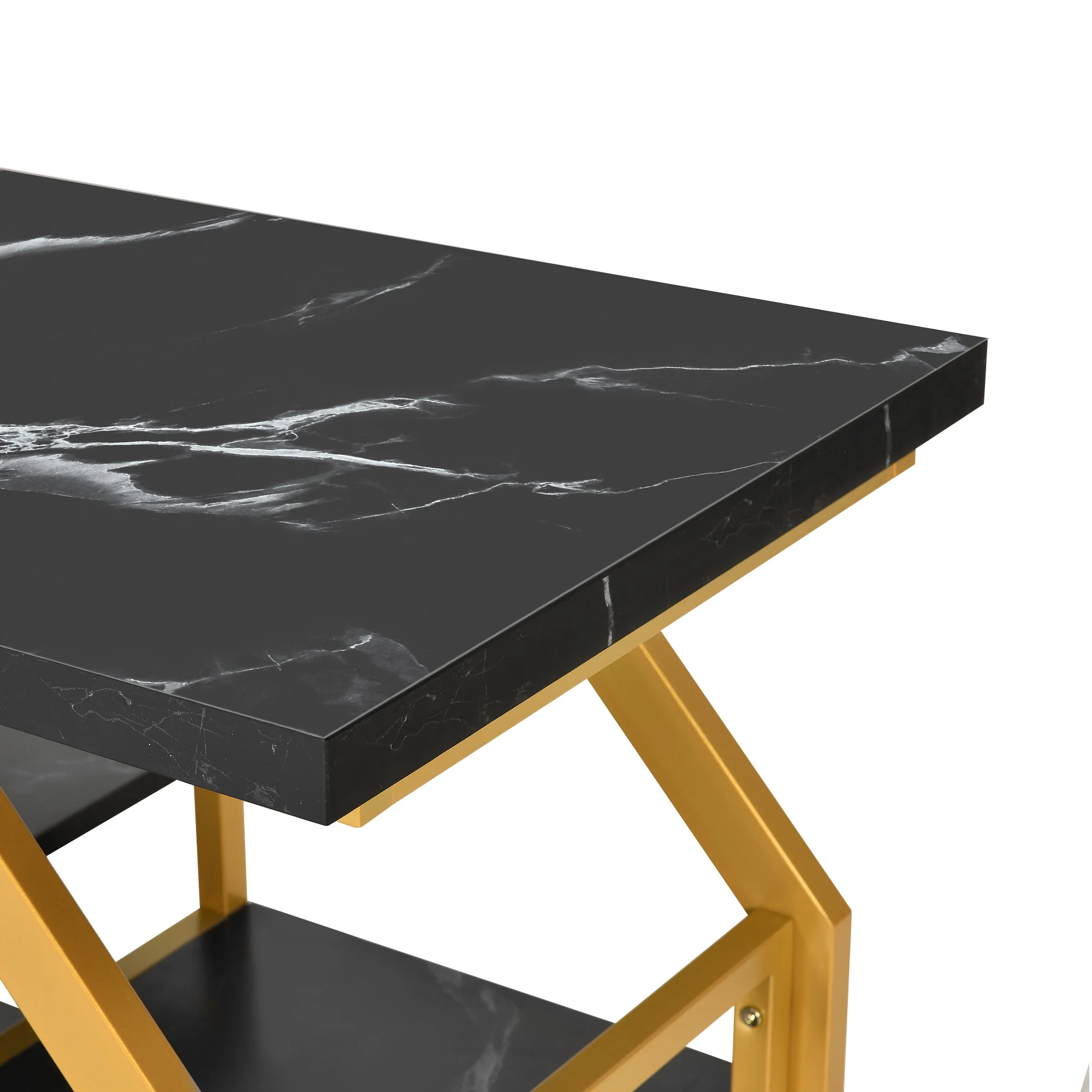 Dextrus Heavy Duty Metal Aquarium Stand with Power Outlets - Suitable for 55-75 Gallon Fish Tank Stand, Turtle Tank, Reptile Terrarium (865lbs Capacity) - Black & Gold