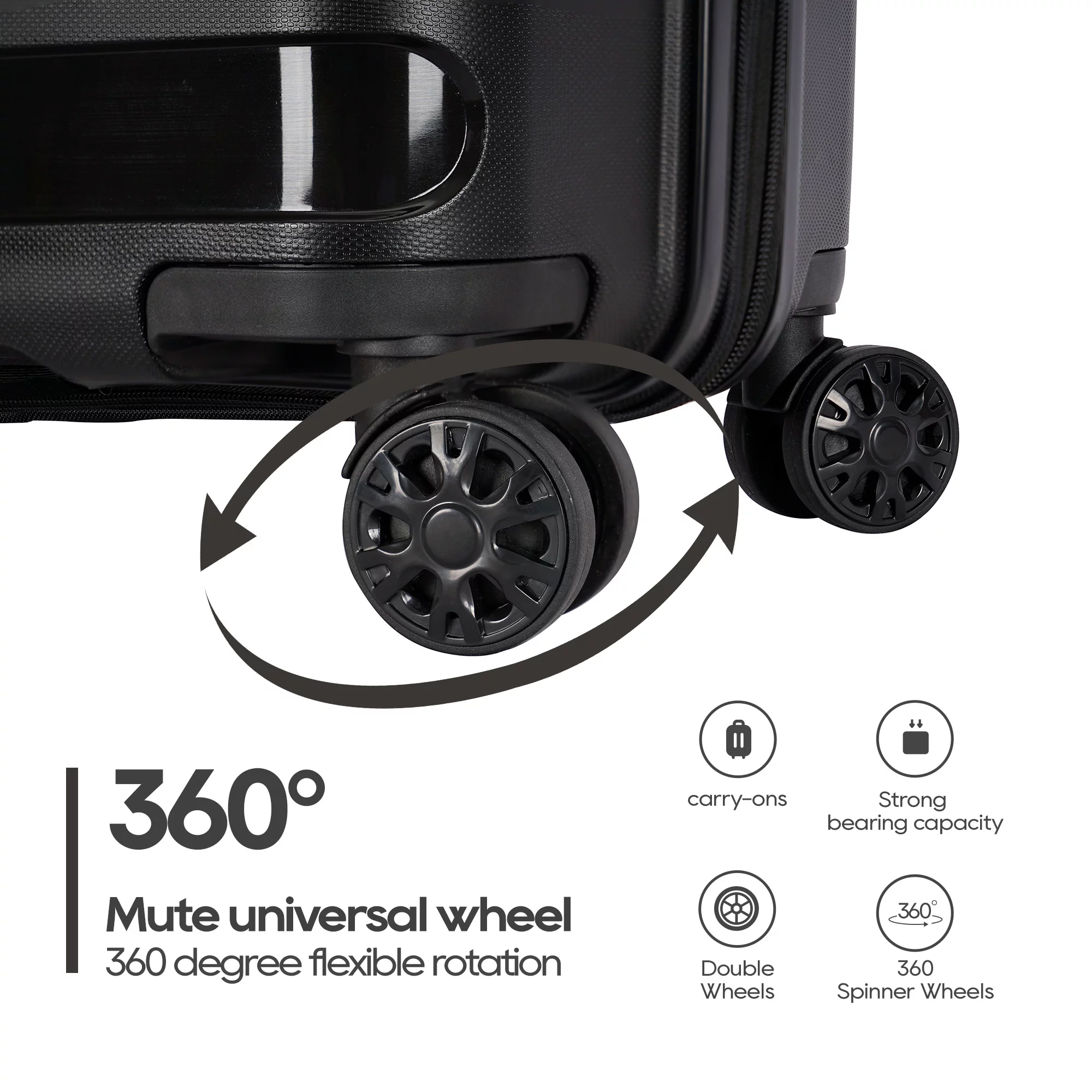 Ginza Travel Luggage 28 Inch Expandable Suitcase with Double Spinner Wheels and TSA Lock,Black