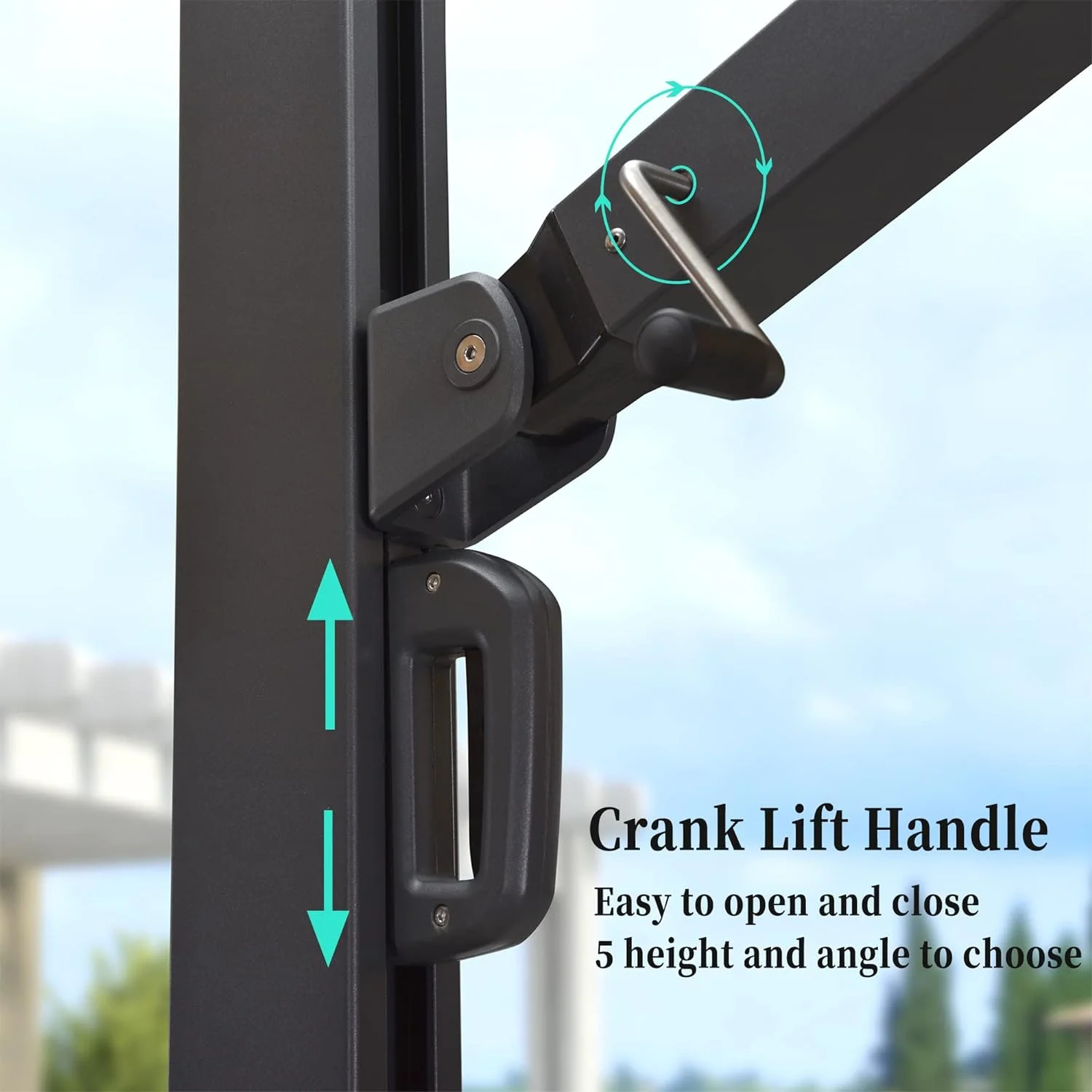 PURPLE LEAF 12 FT Square Patio Umbrella Large Outdoor Aluminum Umbrella Offset Umbrella with 360-degree Rotation Cantilever for Garden Deck Backyard Pool, Navy Blue