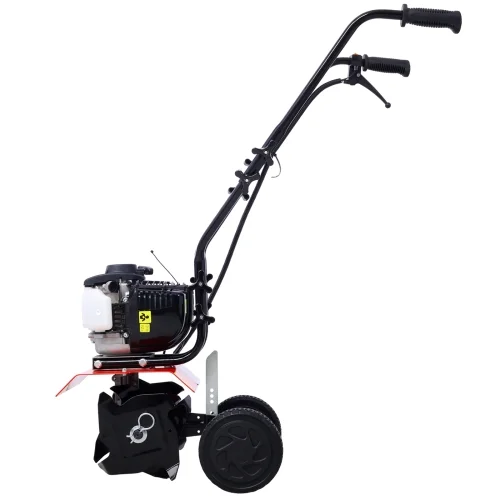 Mini Tiller Cultivator, Powerful 37.7cc 4-stroke Viper Engine, Gear Drive Transmission, Mini Cultivator with 4-Cycle Engine