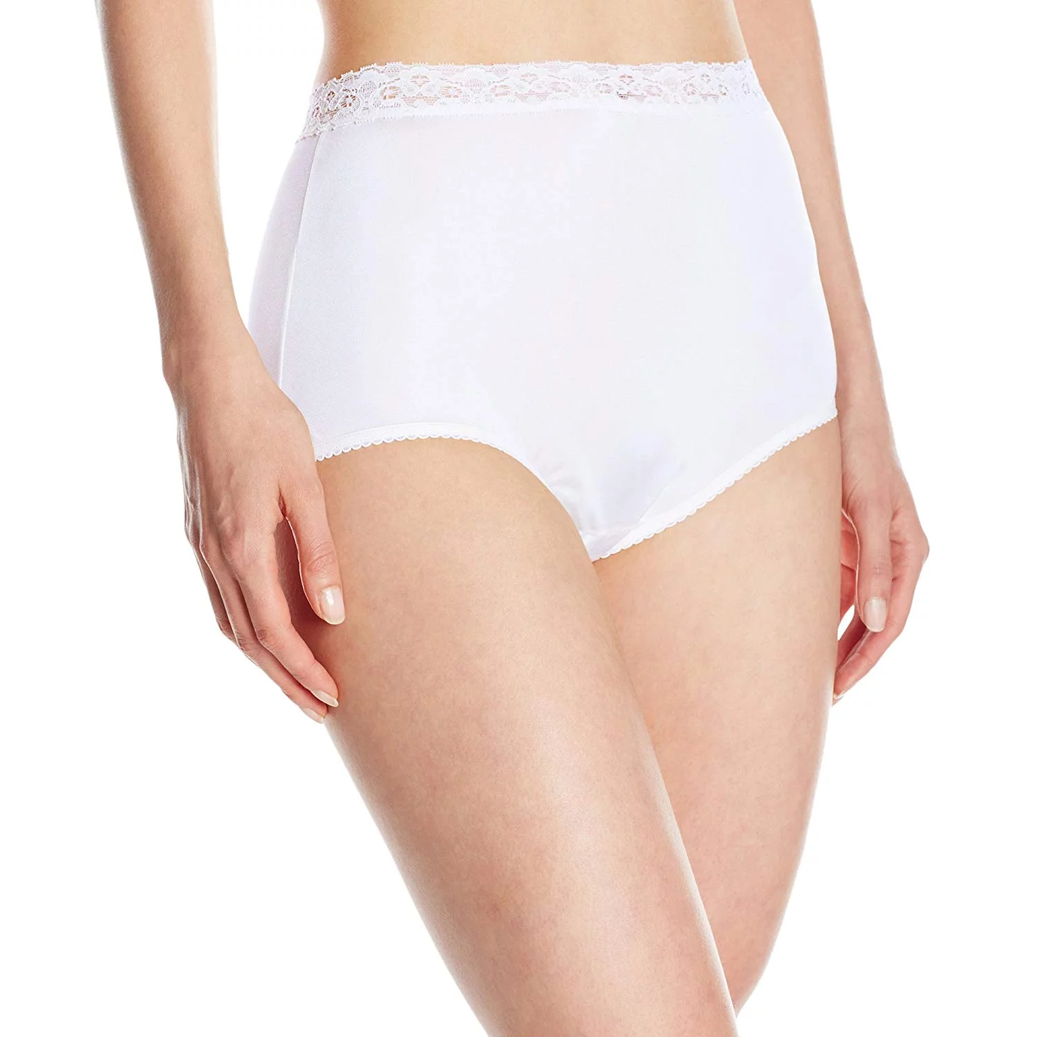 Vanity Fair Women's Perfectly Yours Nylon with Lace Brief Underwear, Style 13060