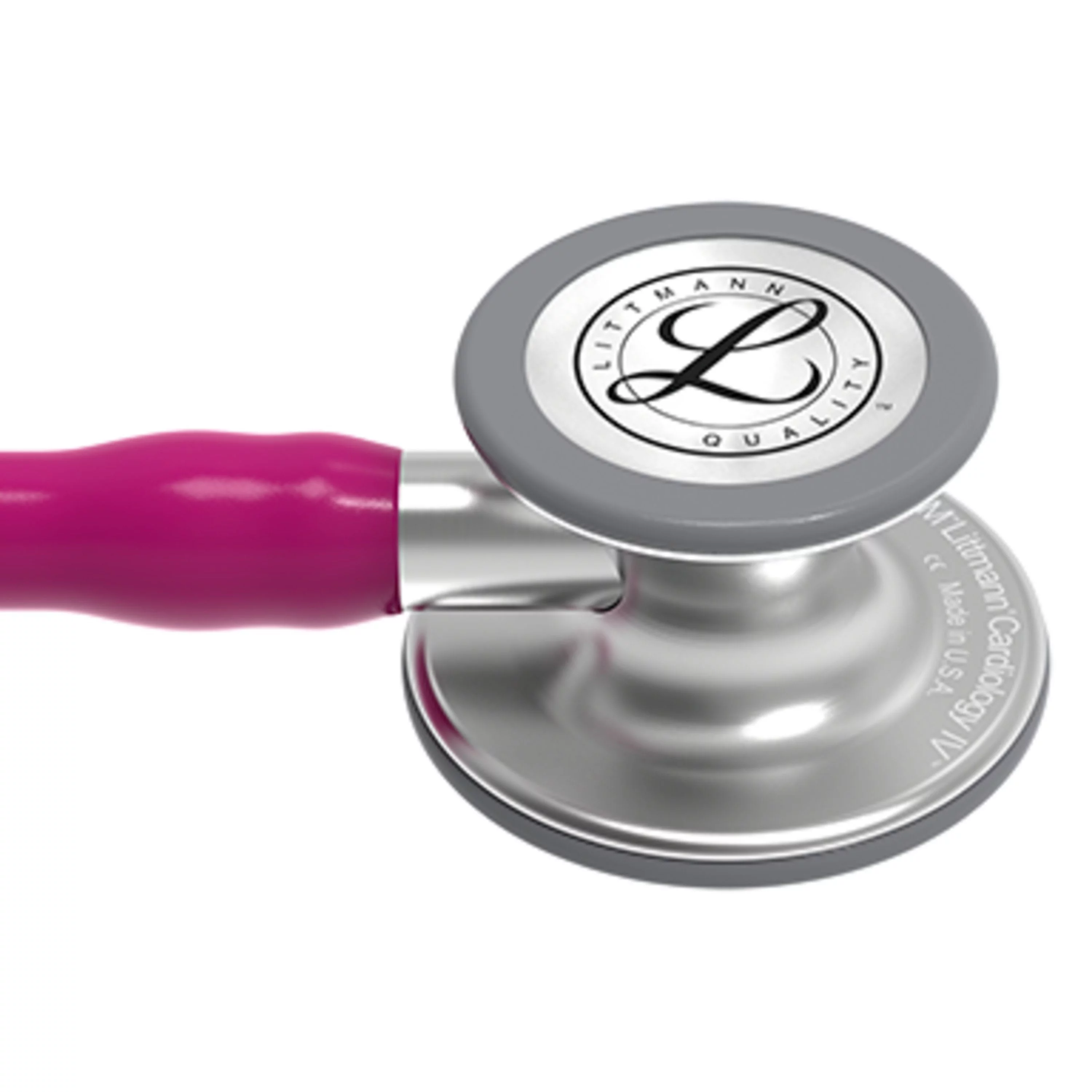 3M Littmann Cardiology IV Stethoscope, Standard-Finish Chestpiece, Raspberry Tube, Stainless Stem and Headset, 27 inch, 6158