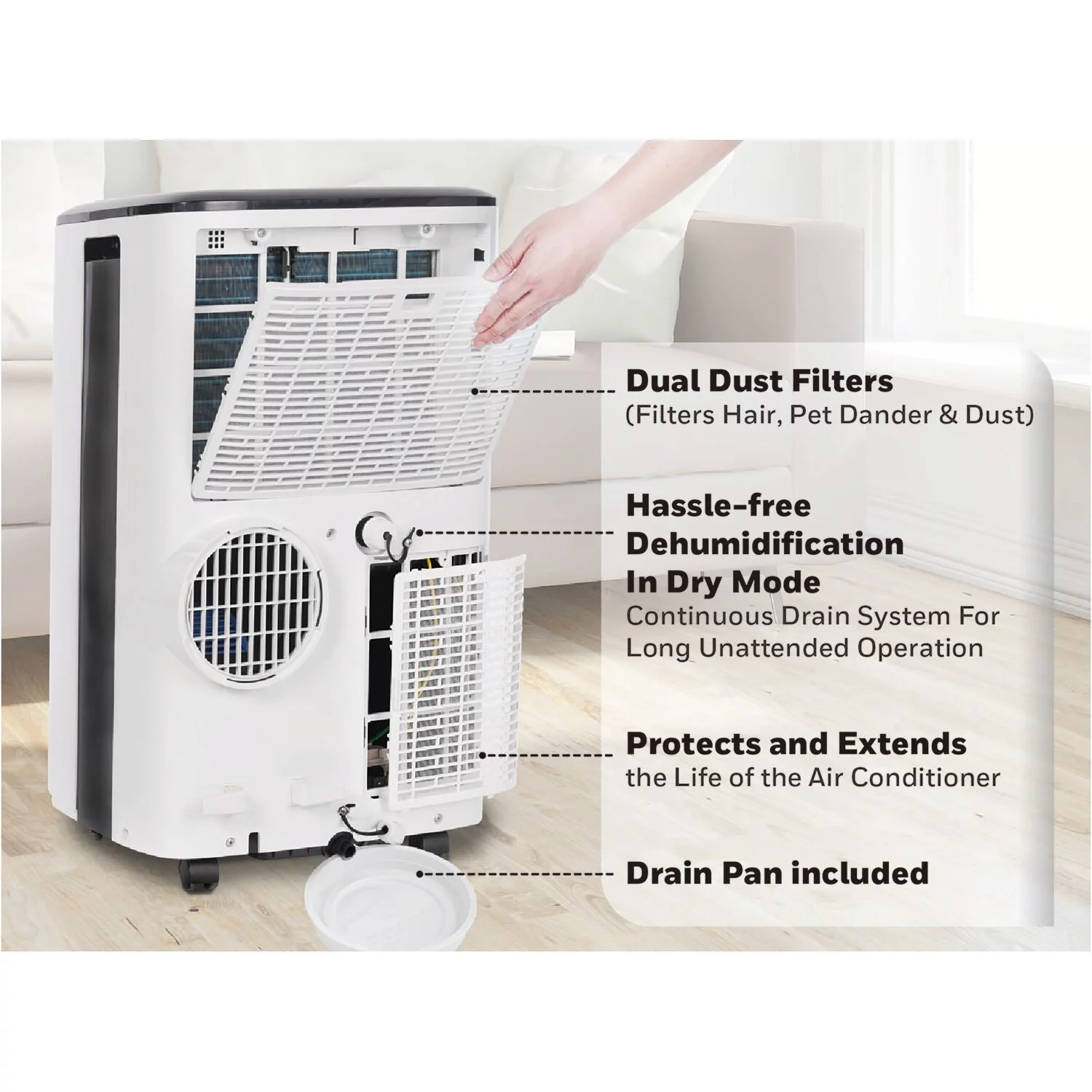 Honeywell 10,000 BTU Portable Air Conditioner with Dehumidifier & Fan