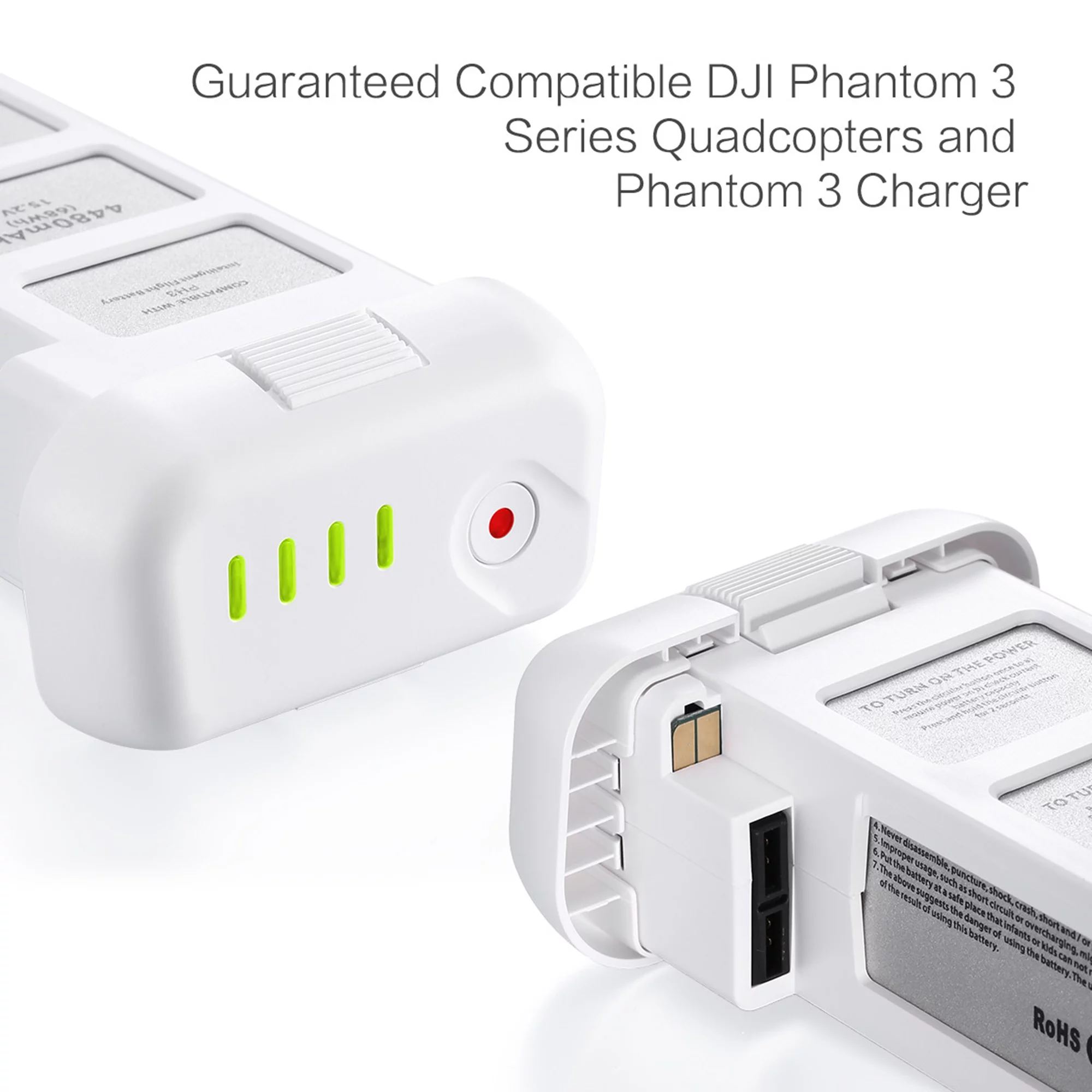 Powerextra 15.2V 4480mAh Intelligent Lipo Battery for DJI Phantom 3 Drones Standard, Advanced, Professional, 4K - Upgraded