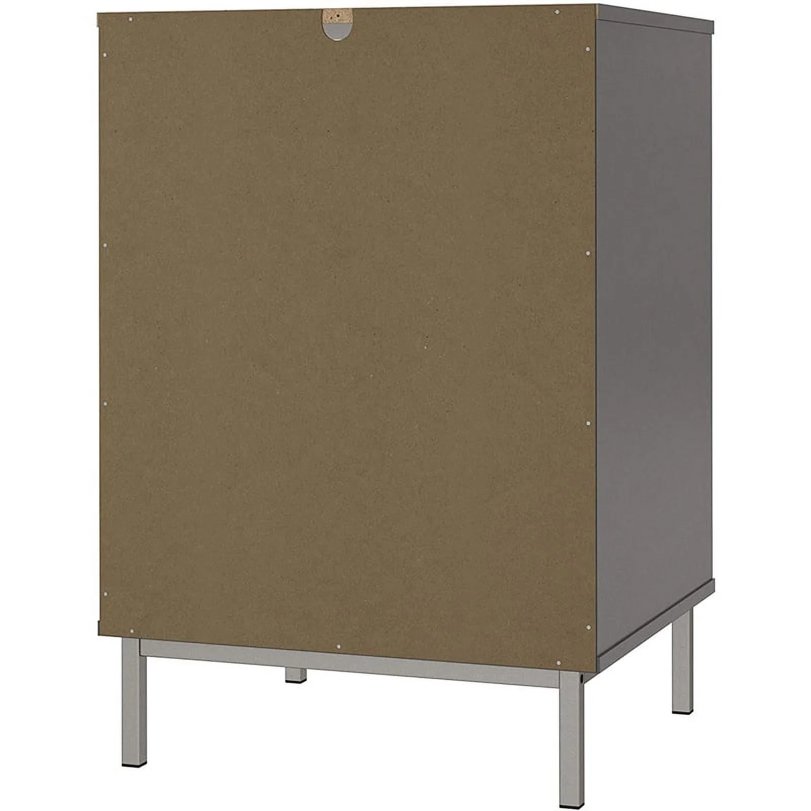 Pemberly Row Contemporary Turntable Stand in Graphite Gray