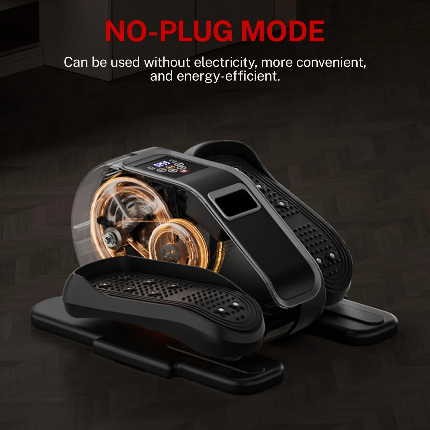 Under Desk Elliptical Machine, 12 Level Magnetic Resistance, Forward & Reverse Direction, Manual & Electric Mode, Leg Exerciser for Seniors Healthy