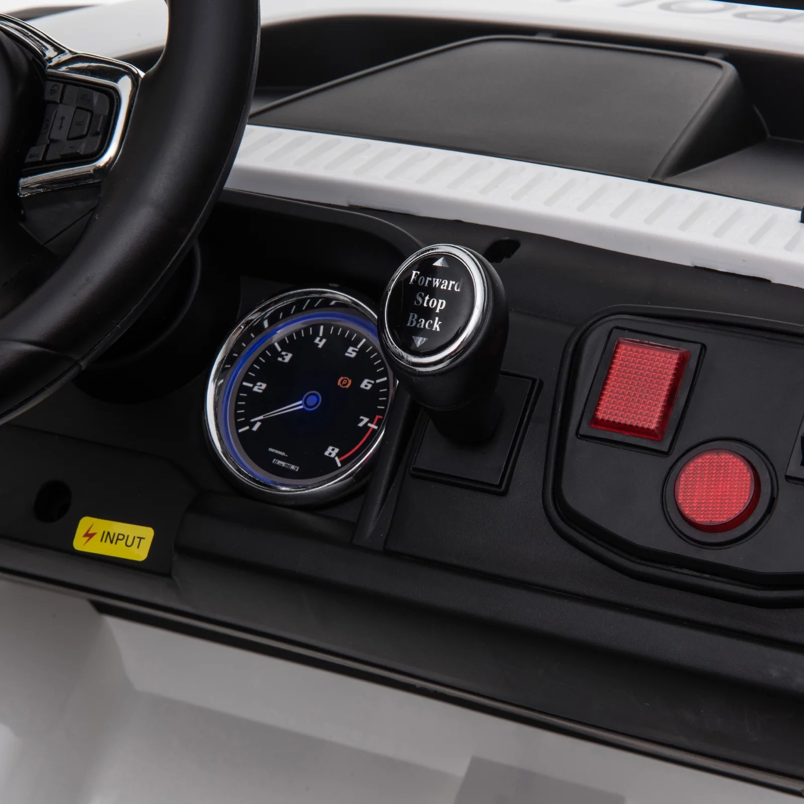 Aosom 12V Kids Electric 2-Seater Ride on Police Car SUV Truck Toy with Parental Control, White