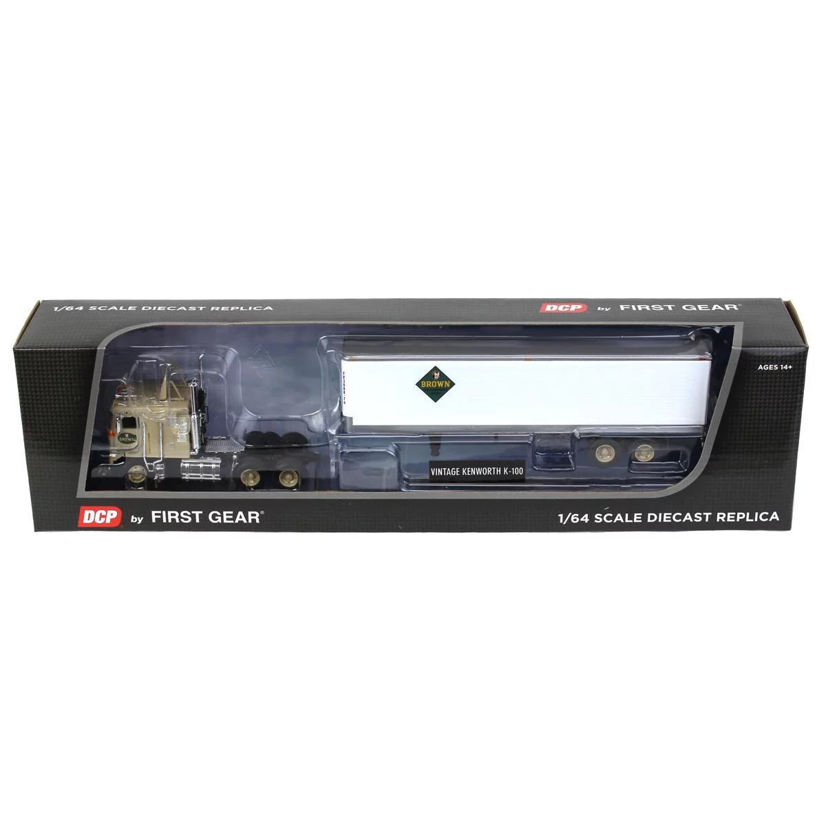First Gear DCP 1/64 Kenworth K100 COE & 40' Vintage Trailer, Fallen Flag #48: Brown Transport Corp 60-1613