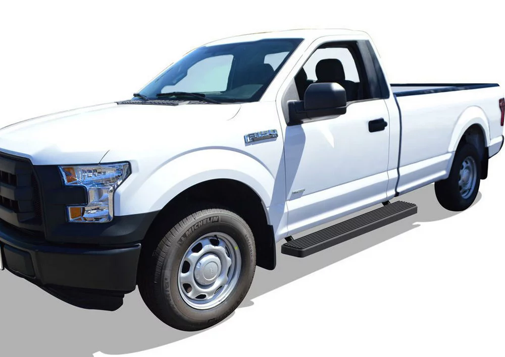 APS iBoard Running Boards 6-inch Black Compatible with Ford F150 2015-2023 Regular Cab & F-250 F-350 Super Duty 2017-2022 Stainless Steel (Nerf Bars Side Steps Side Bars)