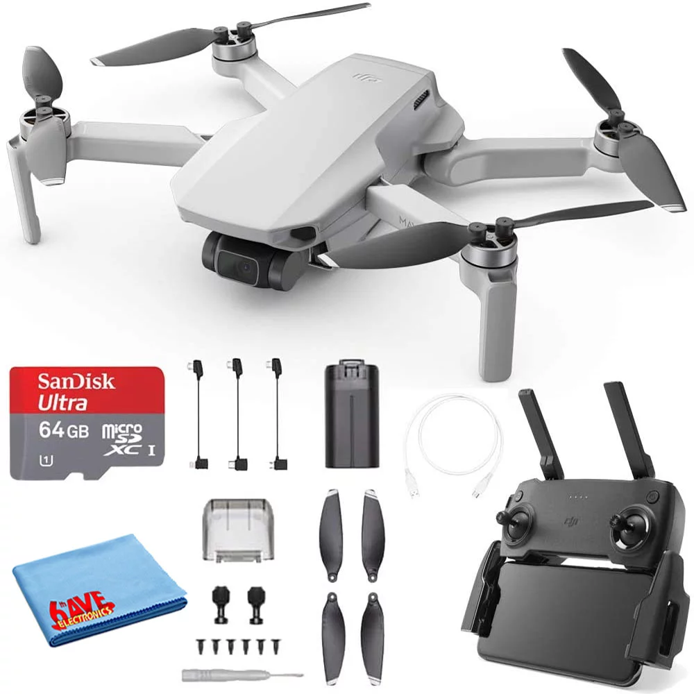 DJI Mavic Mini Quadcopter Drone (CP.MA.00000120.01) with Controller + 64GB Card