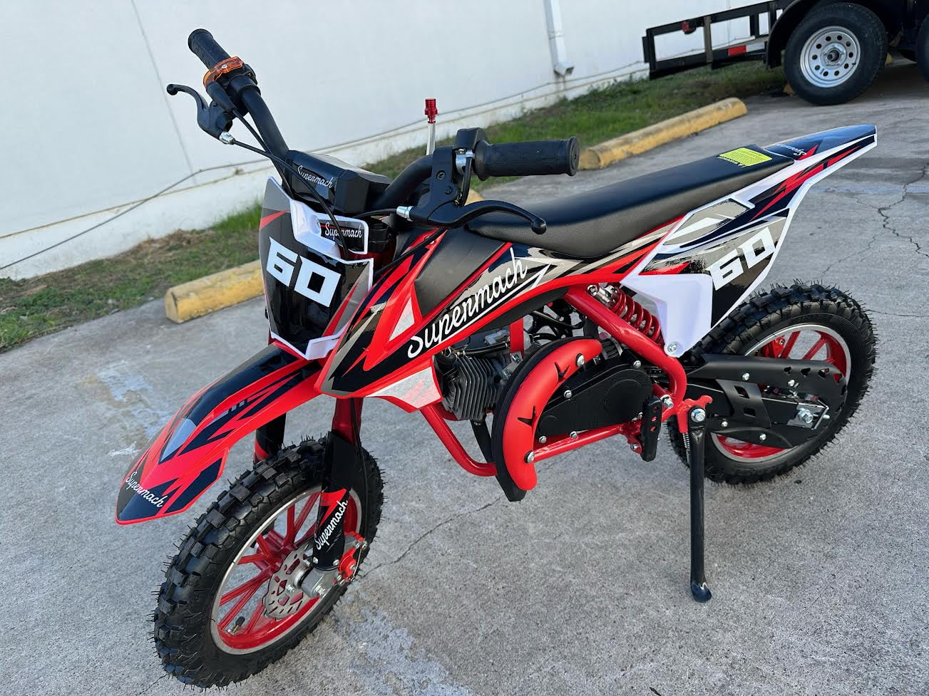 Supermach 49CC 2-Stroke Gas Power Mini Dirt Bike Dakar Pit Bike  GB60 for Youth and Kids-Black