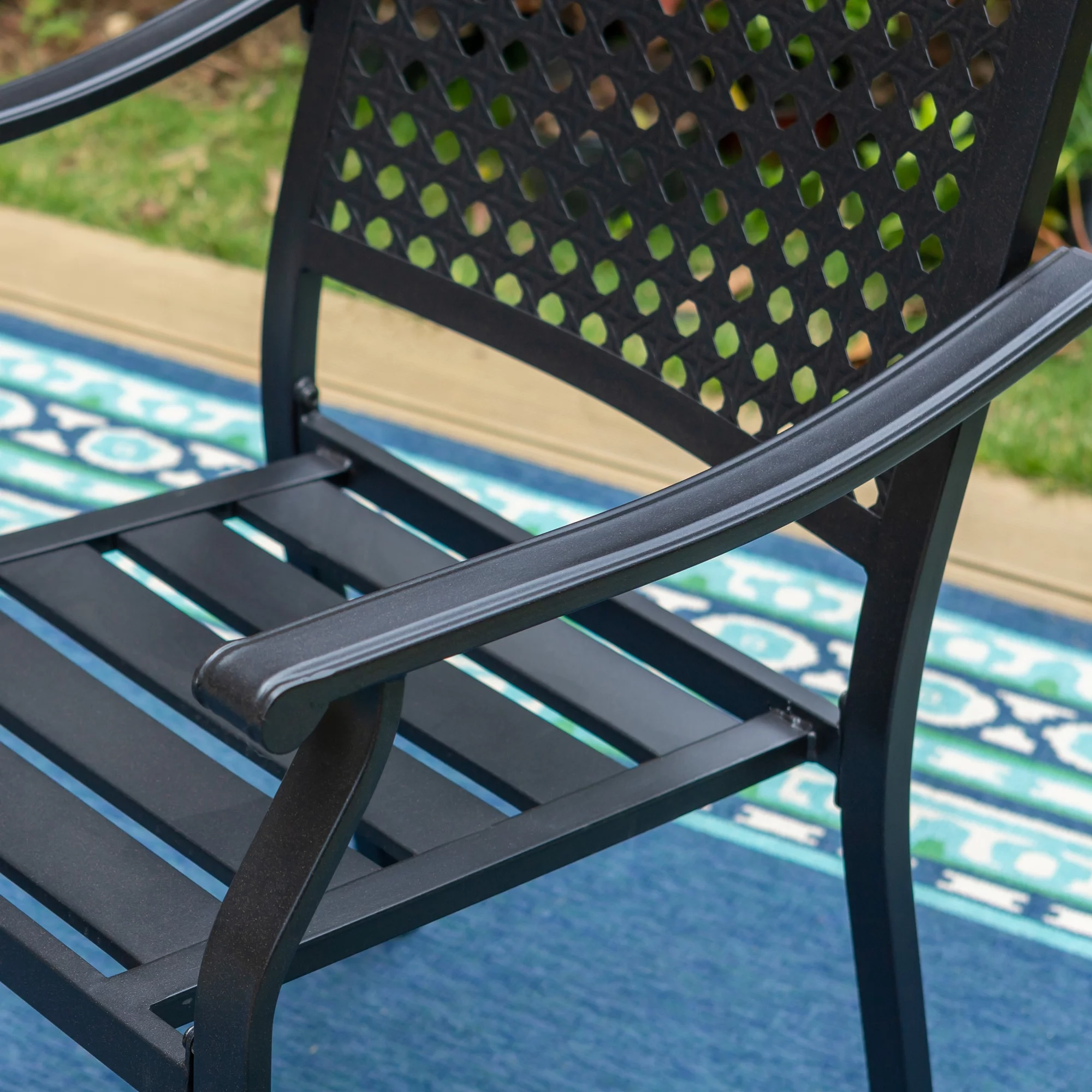 MF Studio 8-Piece Outdoor Patio Dining Set with 13 FT Double-sided Umbrella, 6 PCS Stacking Armchairs&1 PC Large Table for Dinner&Party, Black&Beige