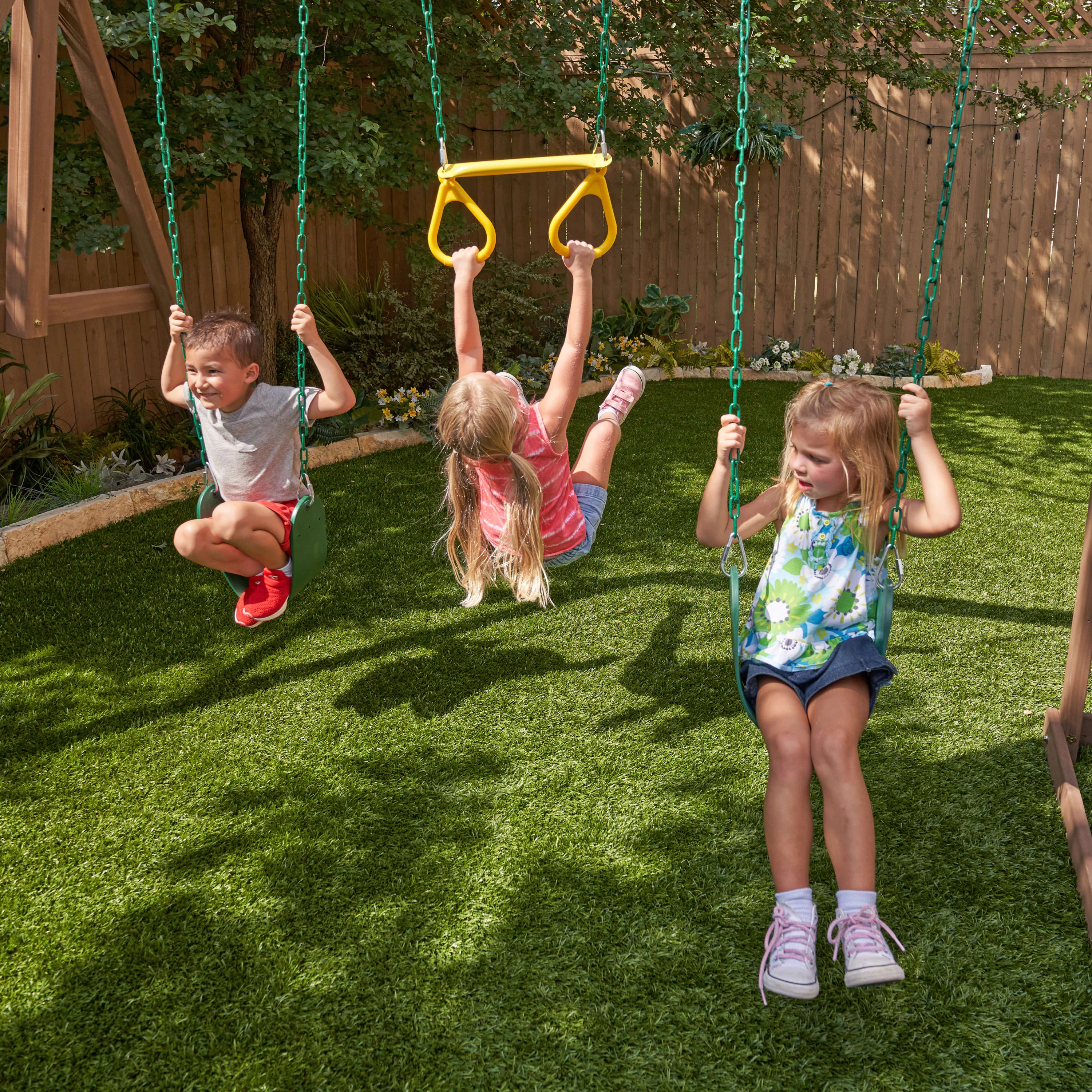 KidKraft Adventure Vista Wooden Outdoor Swing Set / Playset with Hammock, For Ages 3-10