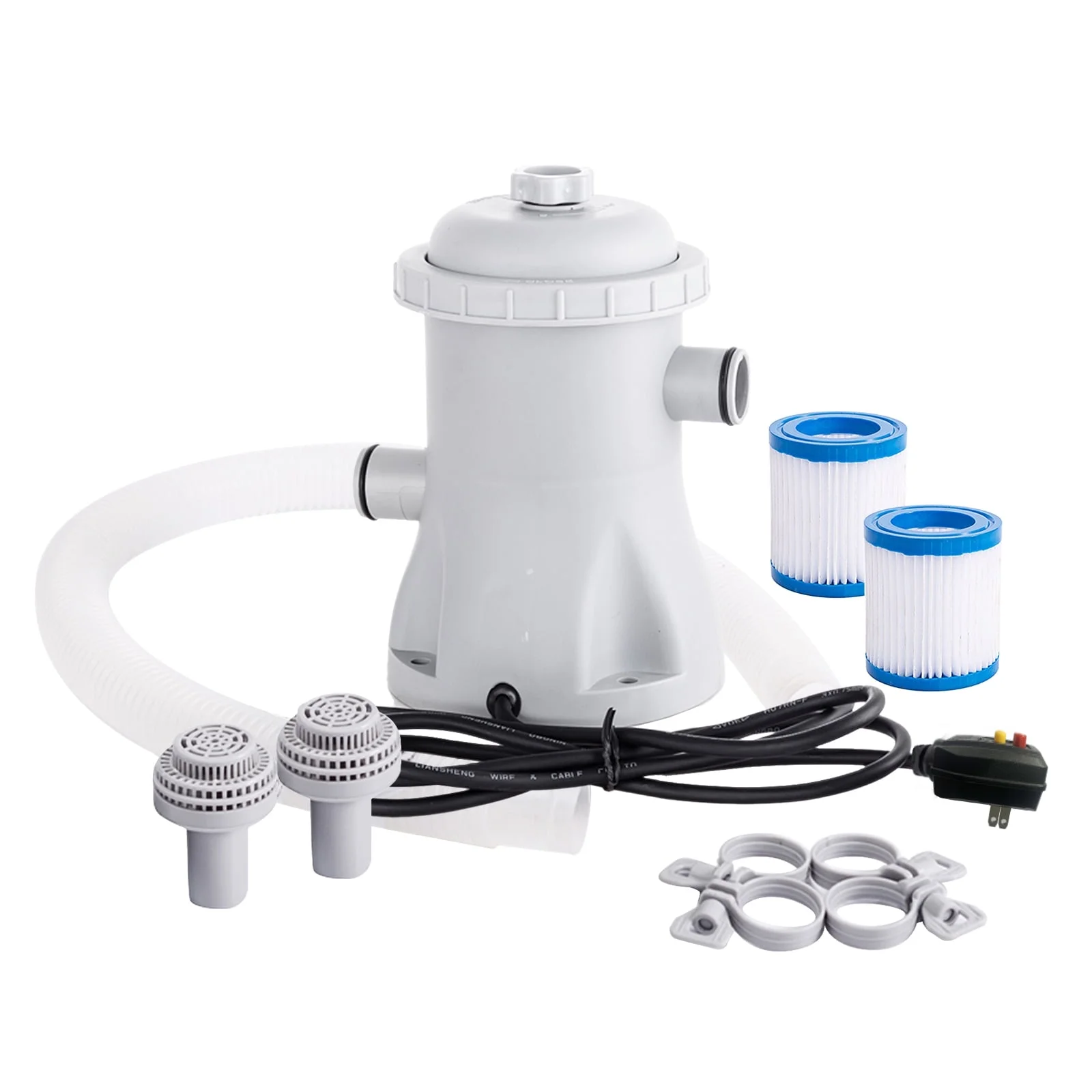 Small Pool Filter Pump by Anself 330 GPH Electric Water Pump, 2 Cartridges Included