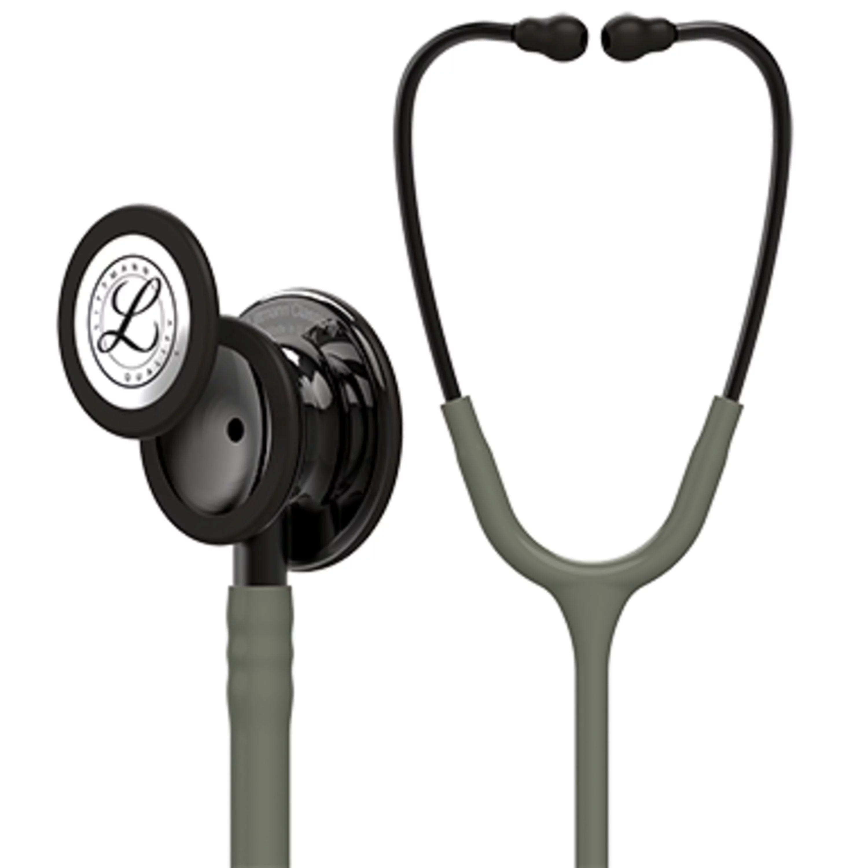 3M Littmann Classic III Stethoscope, Smoke-Finish, Dark Olive Green Tube, 27 inch, 5812