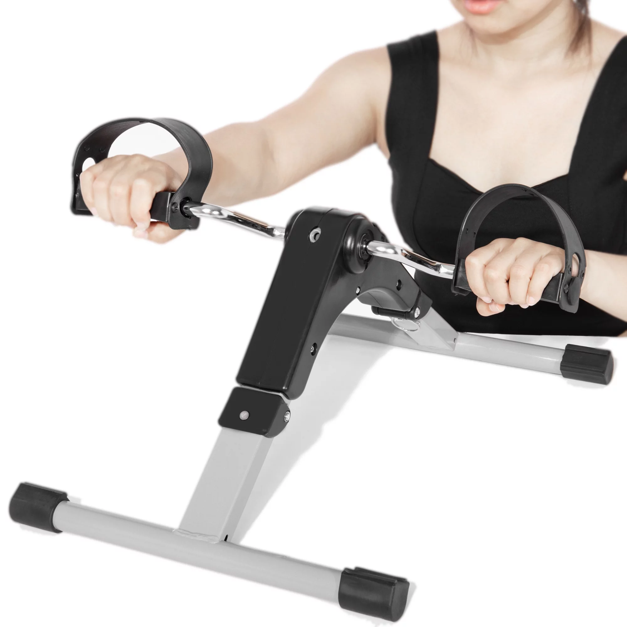 YouLoveIt Mini Exercise Bike Pedal Fitness Exerciser Cycle Bike Mini Bike Leg Arm Trainer with with Calorie Counter Foldable Under Desk Bike Portable Pedal Exerciser