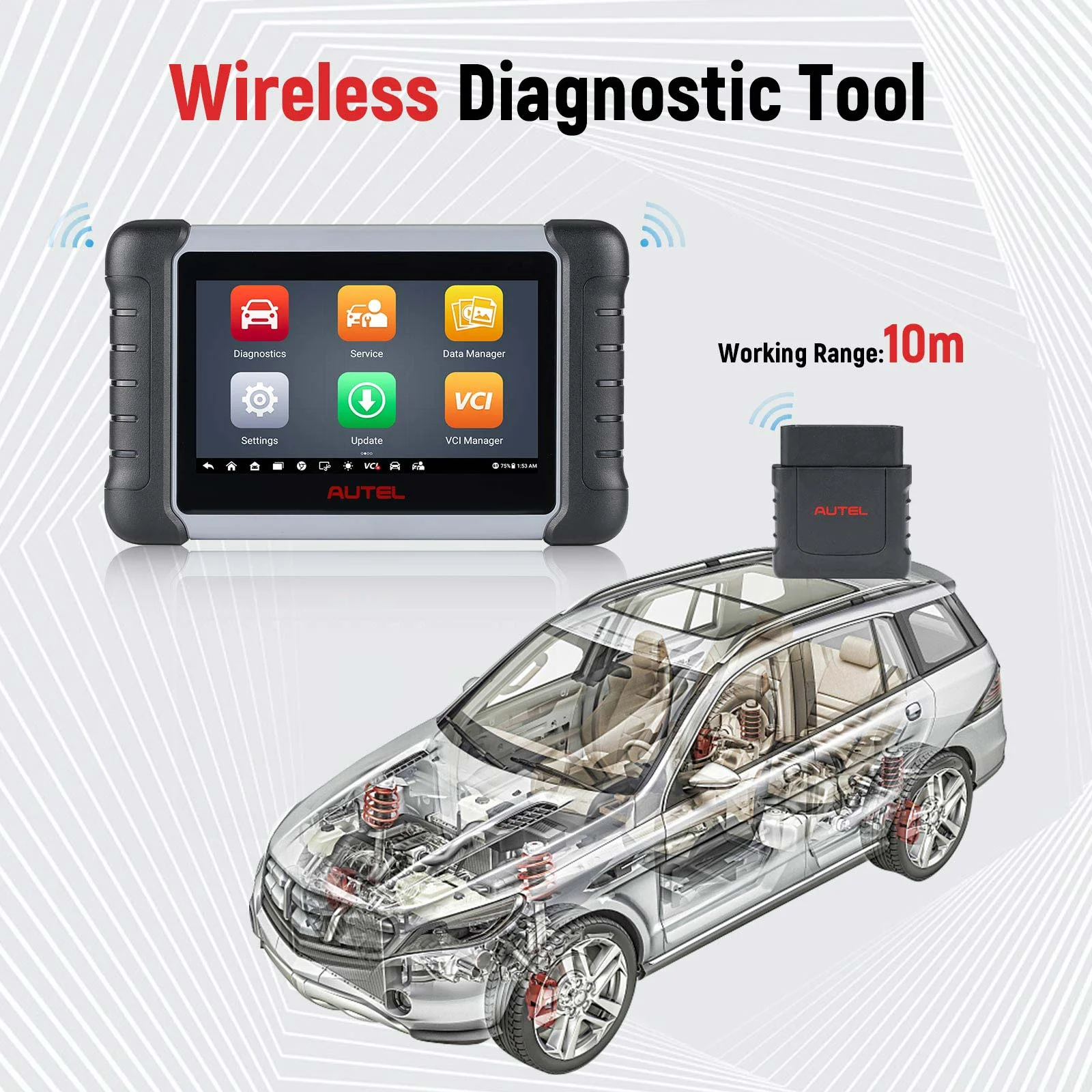 AUTEL MaxiCOM MK808Z-BT Bi-Directional Diagnostic Scanner Upgraded of MK808 MK808S MX808