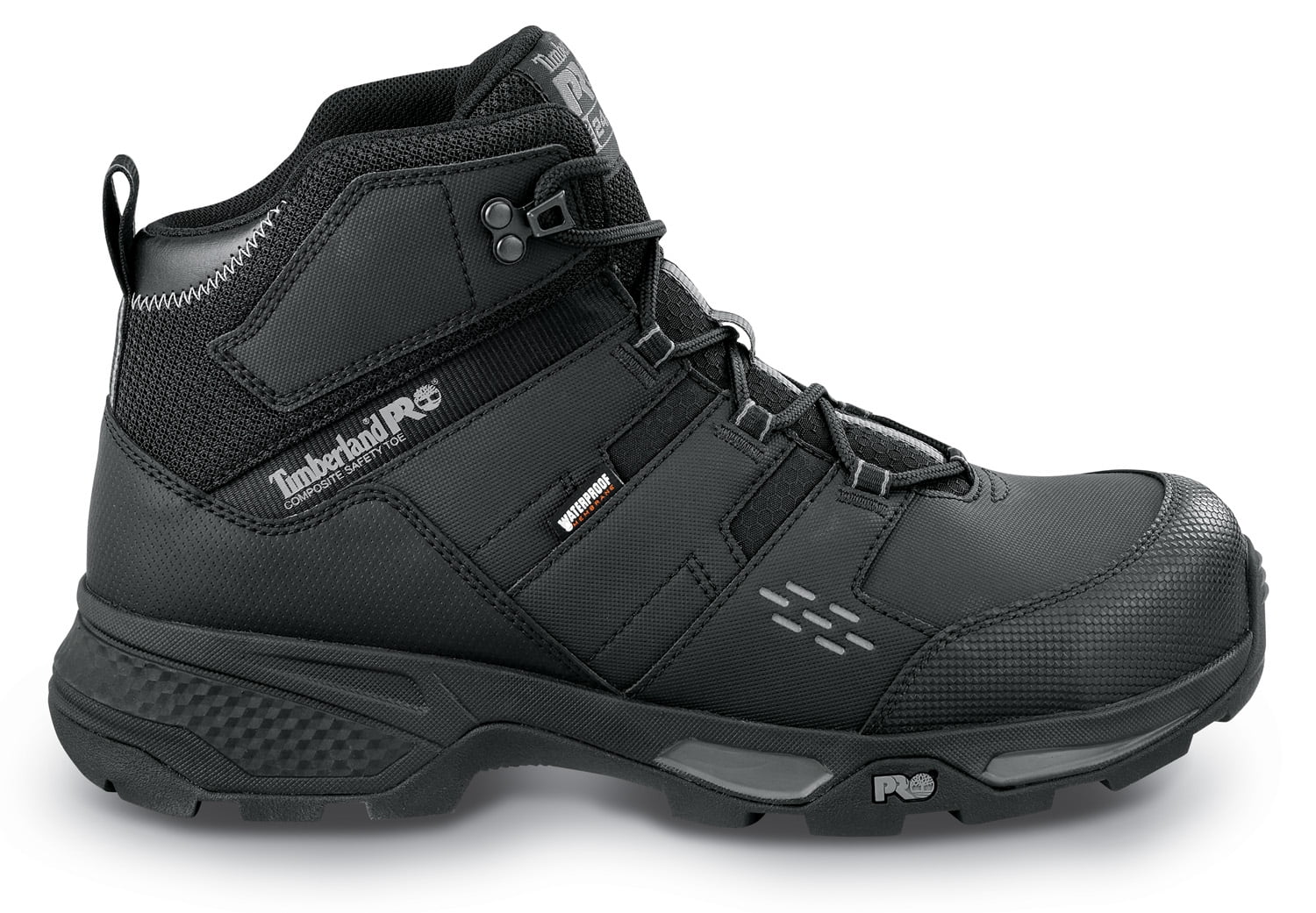 Timberland PRO Switchback LT, Men's, Black/Grey, Comp Toe, EH, WP, Hiker Work Boot (7.0 M)
