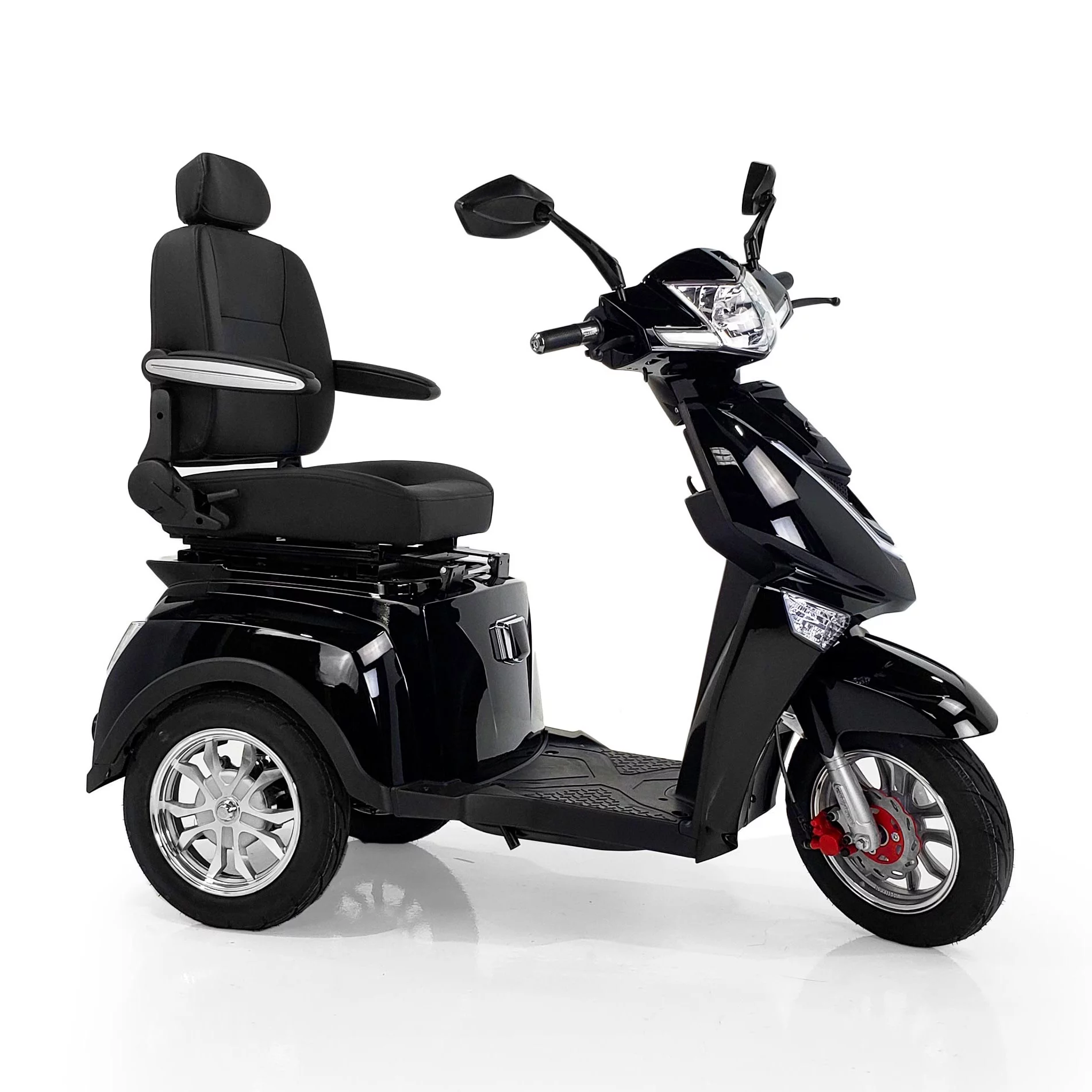 Veloce-Long Range Fast 3 Wheel Mobility Scooter, 300 lb. Weight Capacity (Black)