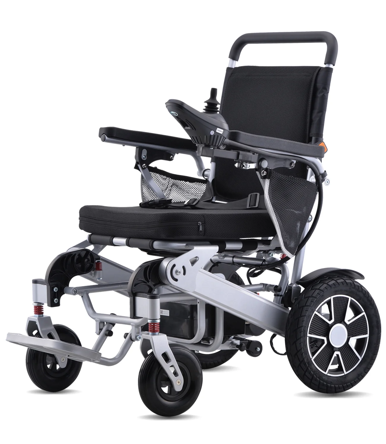 Broobey 40Km Foldable Electric Wheelchair Portable Electric Wheelchairs for Adults and Seniors Light Electric Wheelchair Battery 20Ah Electric Wheelchair Weights Load Capacity 300lbs Sliver