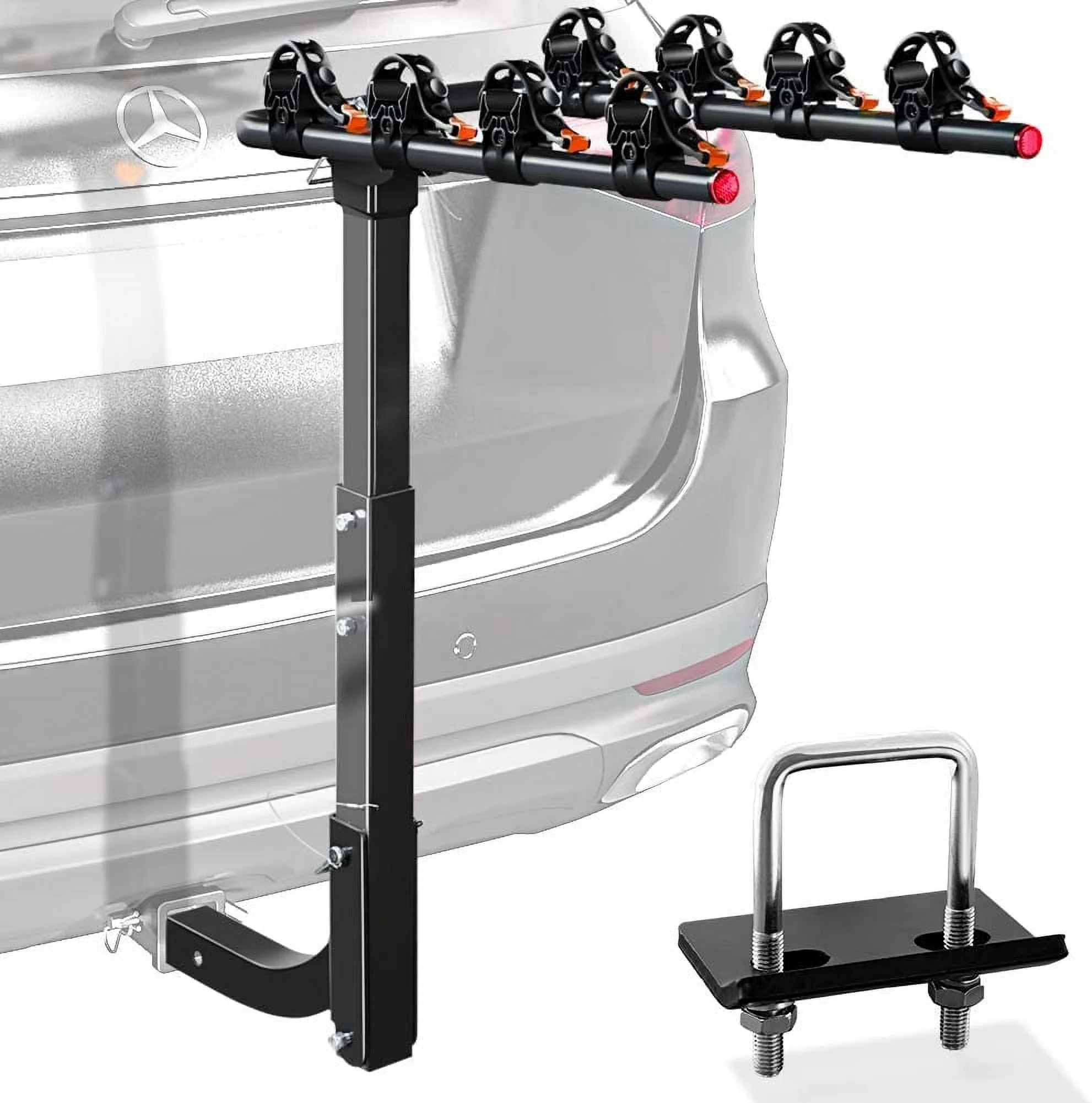 4 Bike Rack Bicycle Carrier Racks Hitch Mount Double Foldable Rack for Cars, Trucks, SUV's and minivans with a 2