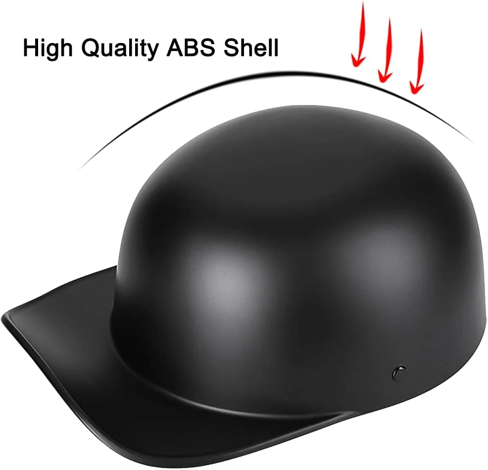 Baseball Motorcycle Helmet Half Cap for Bike Cruiser Chopper Moped Scooter- Dot Approved