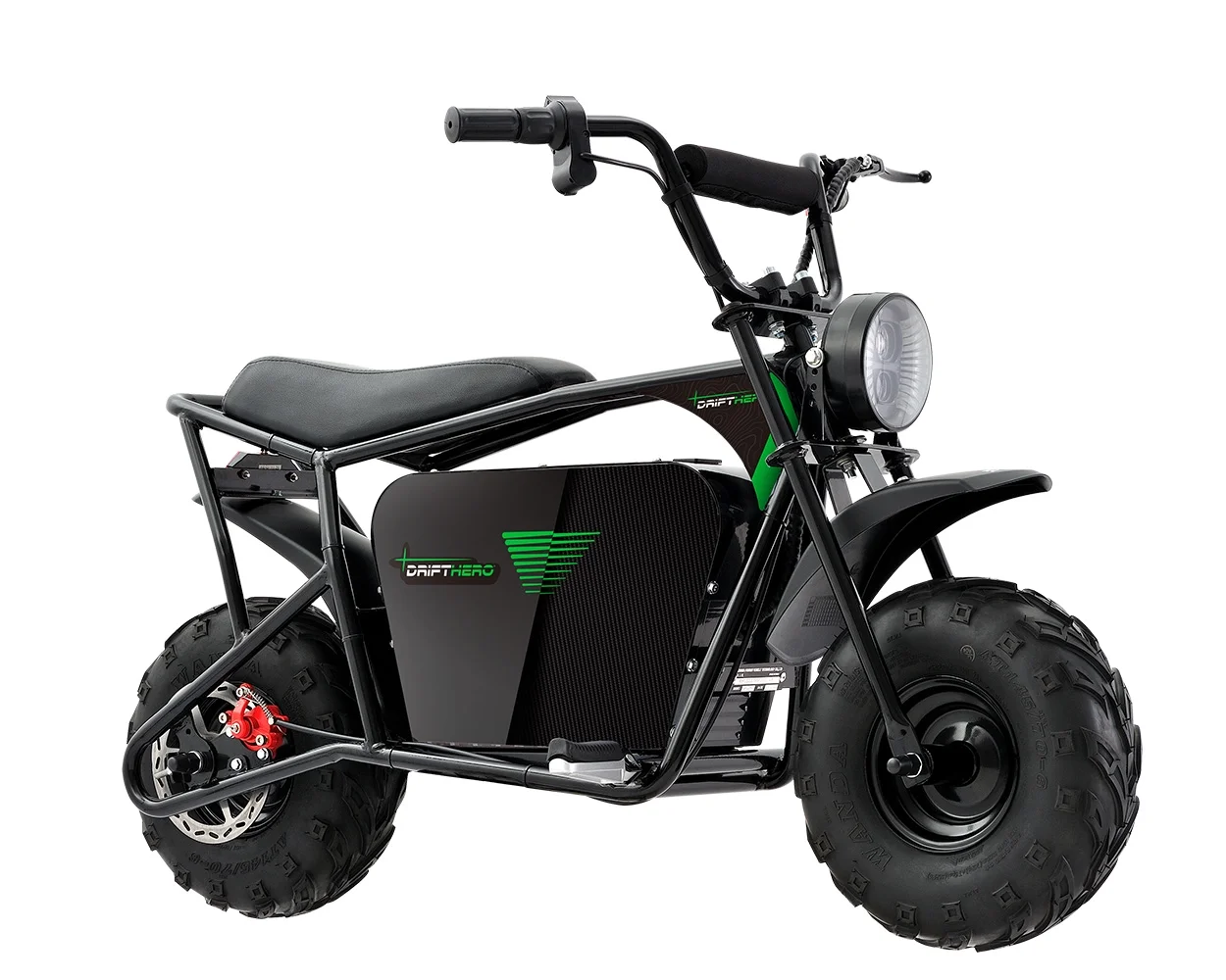 Drift Hero 1000W, 48V, 90-100 Est. Run Time, up to 19MPH, Electric Mini Bike, 150lb Rider Weight Load