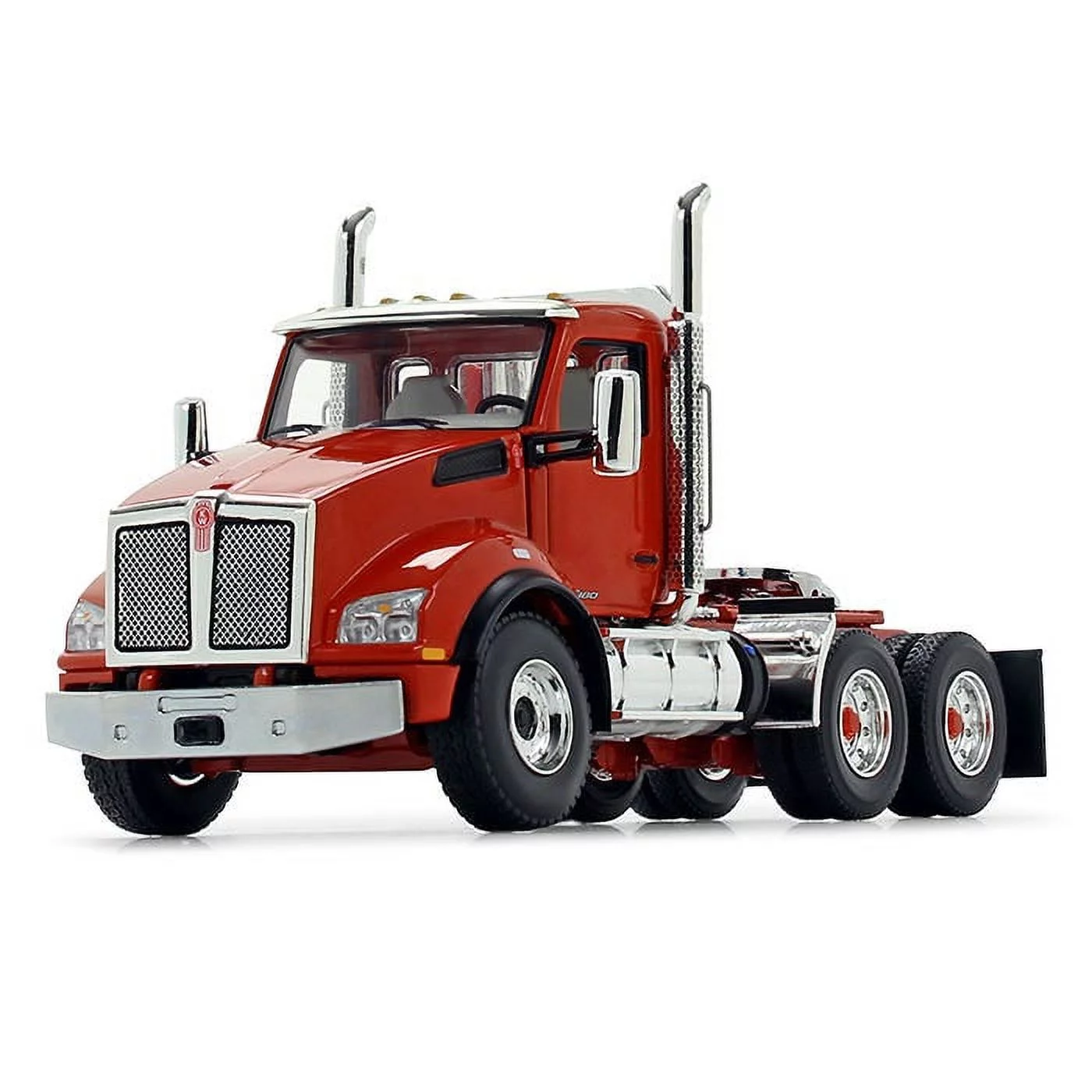 Kenworth T880 Day Cab with East Genesis End Dump Trailer Burnt Orange and Chrome 1/50 Diecast Model by First Gear