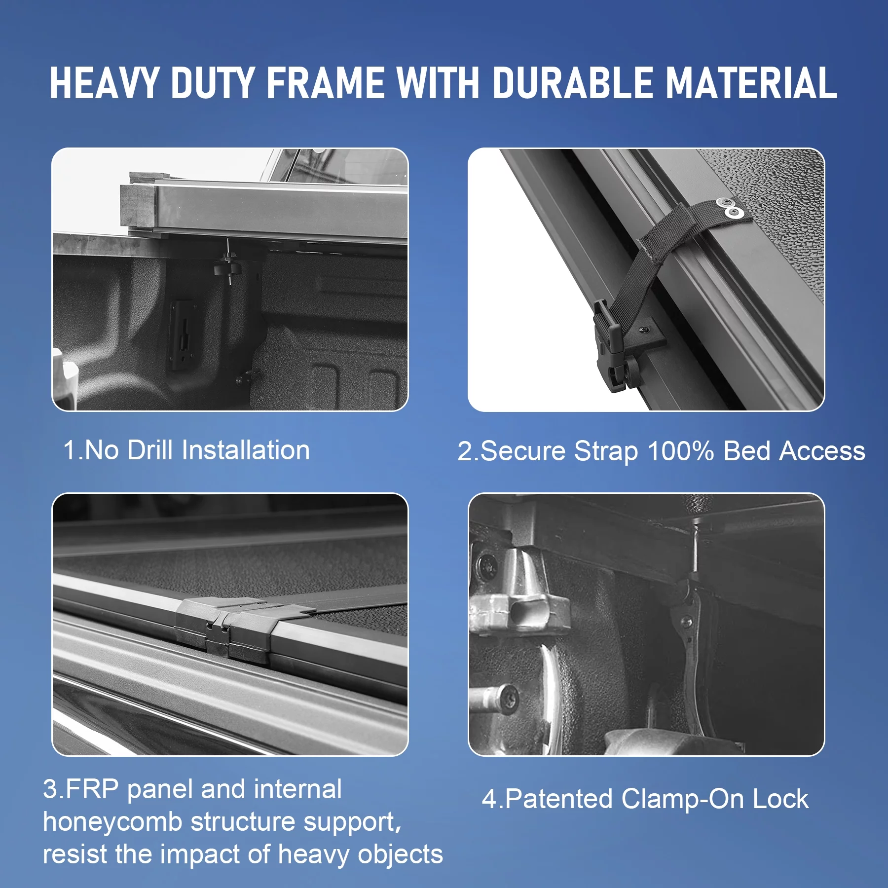 JDMSPEED Hard Tri-Fold Truck Bed Tonneau Cover Compatible with 2004-2014 Ford F-150 2006-2014 Lincoln Mark LT Tonneau Cover 5.5ft (66in) Bed