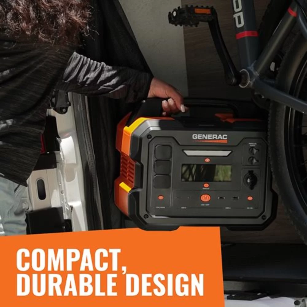 Generac 8025 Power Station 1600/3200 Watts 1086Wh Battery Powered Portable Generator - Solar Panel Charging Compatible