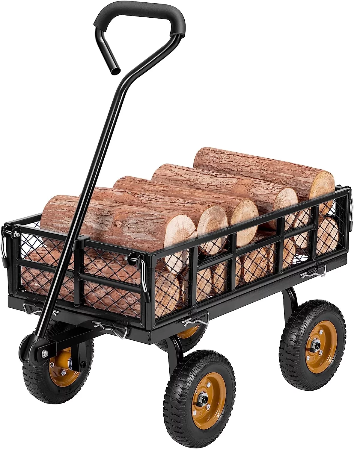 VIVOSUN Heavy-Duty Mesh Steel Garden Cart, 400 lbs Capacity, Steel Utility Garden Wagon with Removable Sides, 8