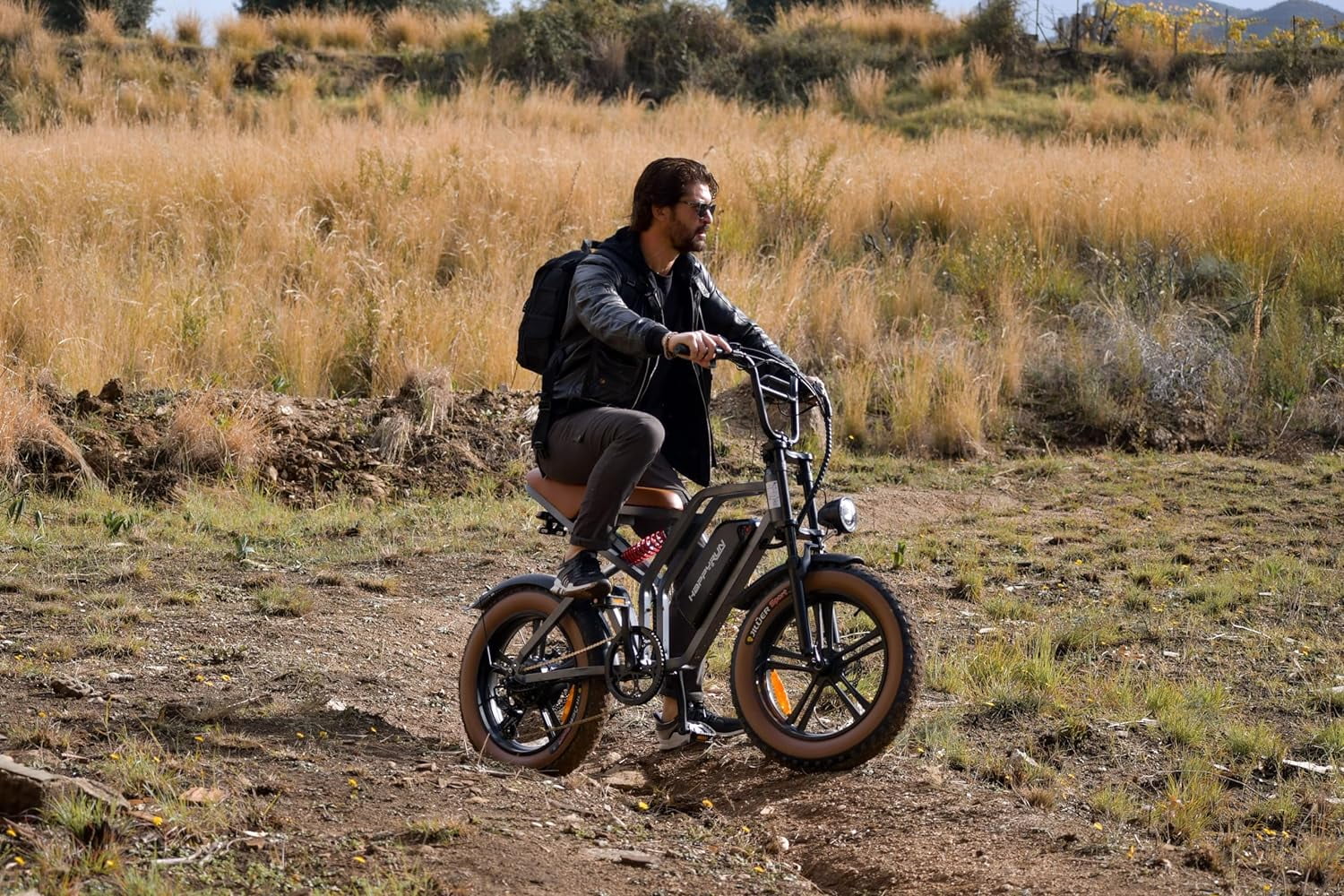 HAPPYRUN 750W Moped Style Electric Bike | Adult eBikes - 48V 18Ah Battery | 60+ Mile(G60*2)