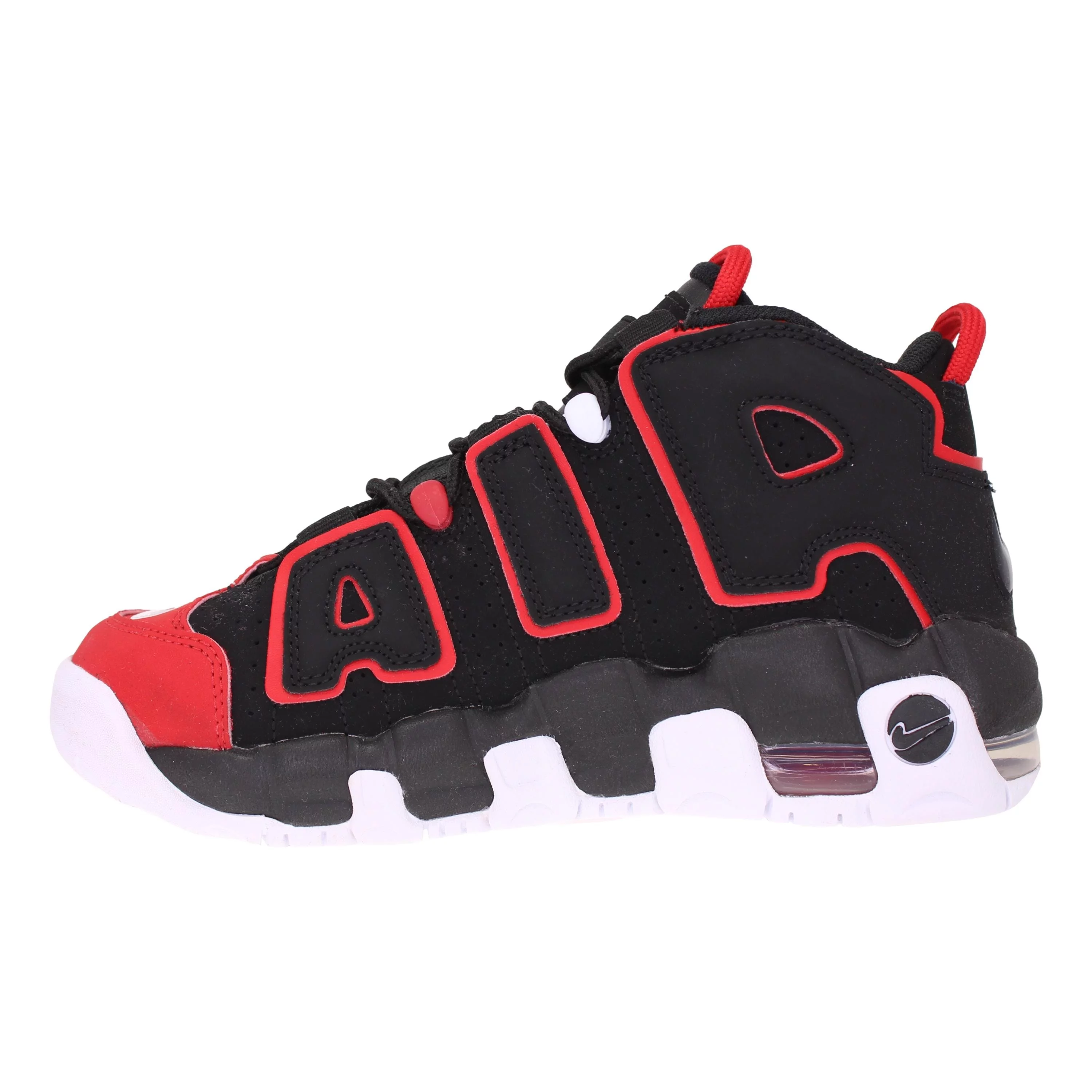 Nike Air More Uptempo Black/White-University Red FB1344-001 Grade-School Size 4Y Medium