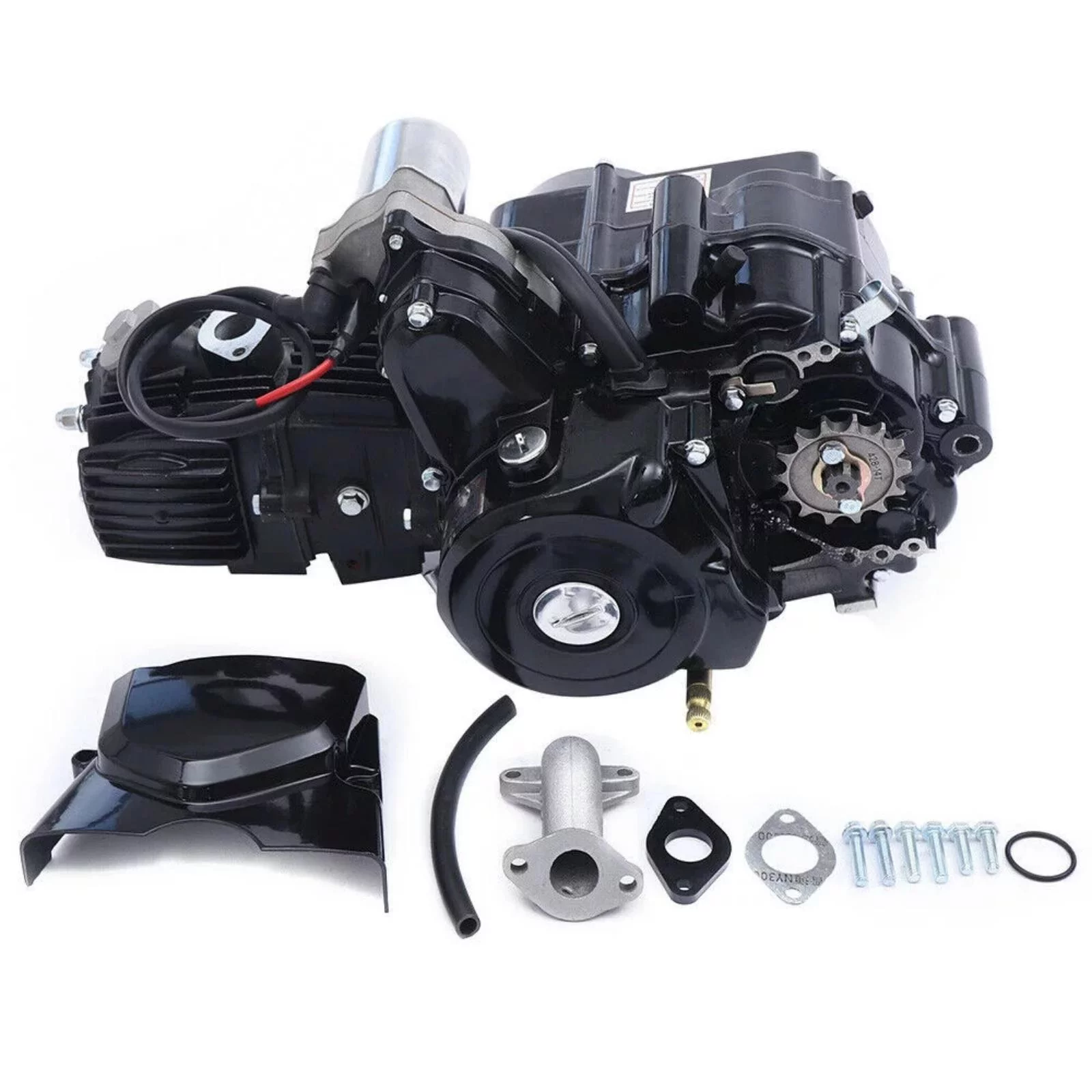 Loyalheartdy 110cc 4-stroke Engine Motor Single Cylinder Air Cooling System ATV Engine Motor Semi Auto Reverse Electric Start for Go Kart