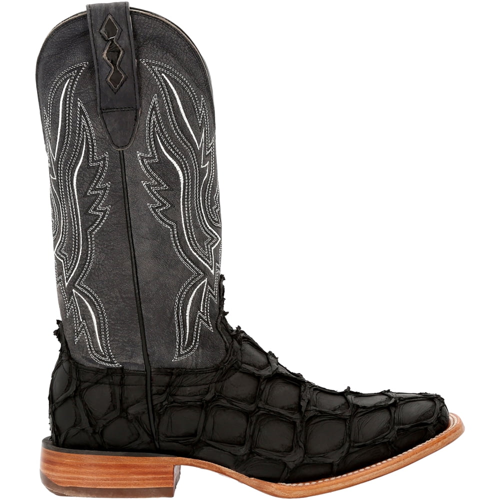 Durango Mens Premium Exotics Pirarucu Square Toe Cowboy Casual Boots Mid Calf