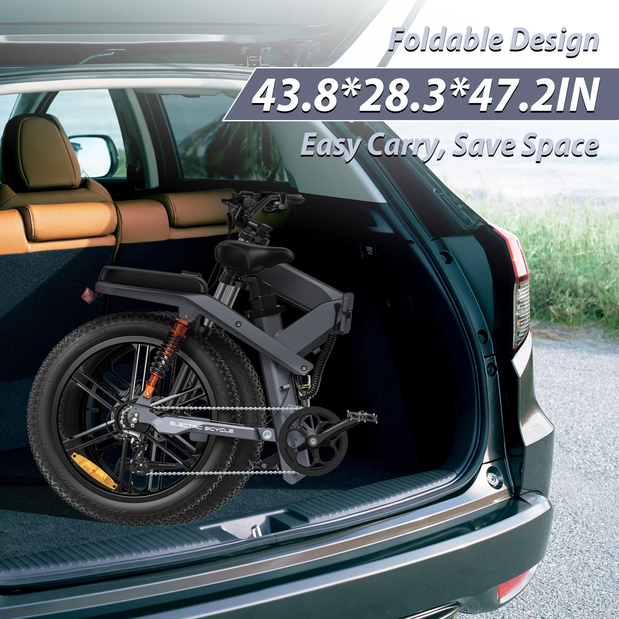 ENGWE X26 Folding e-Bike Adult - 1500W peak 29.2A battery, 26-inch rough tires e-bike, 8-speed triple suspension all-terrain