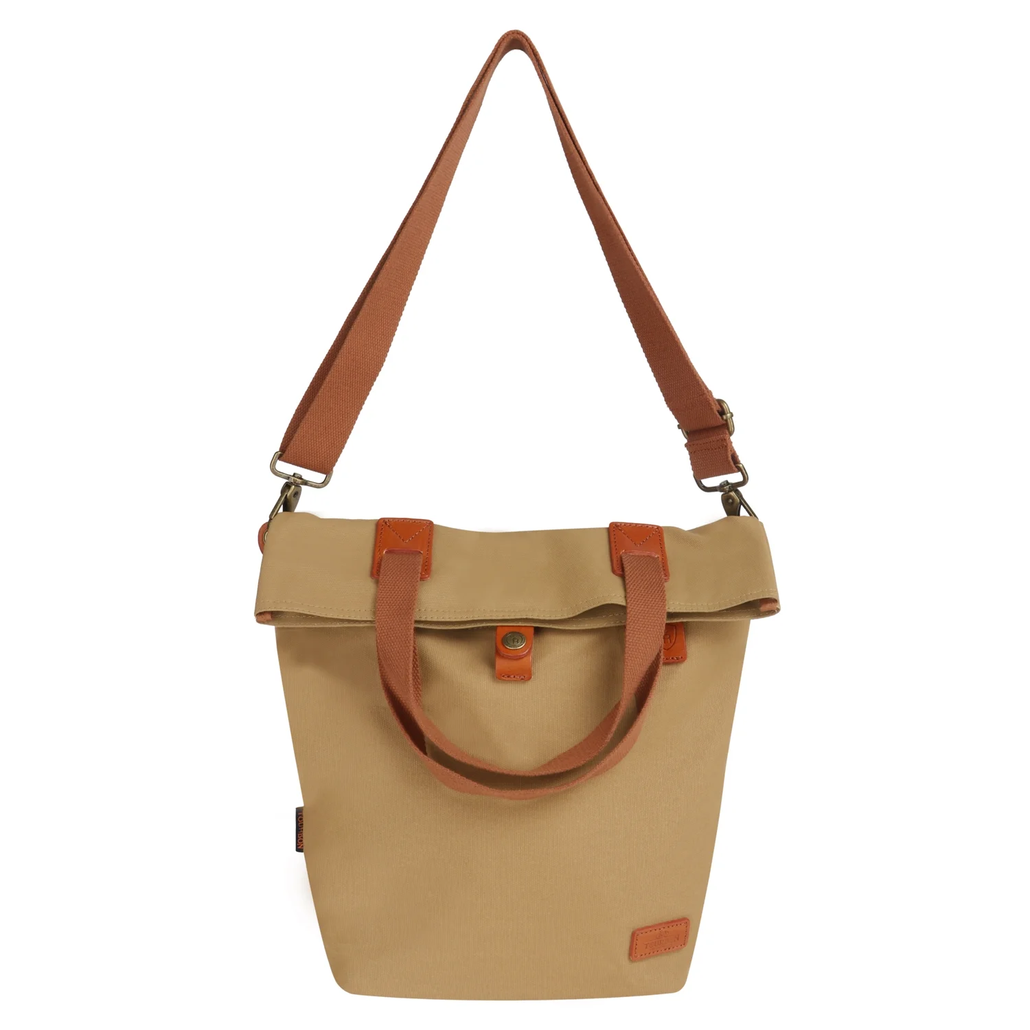 TOURBON Cycling Bicycle Pannier Waxed Canvas Waterproof Clip-On Quick-Release Bike Bag Shoulder Tote Bag for Women