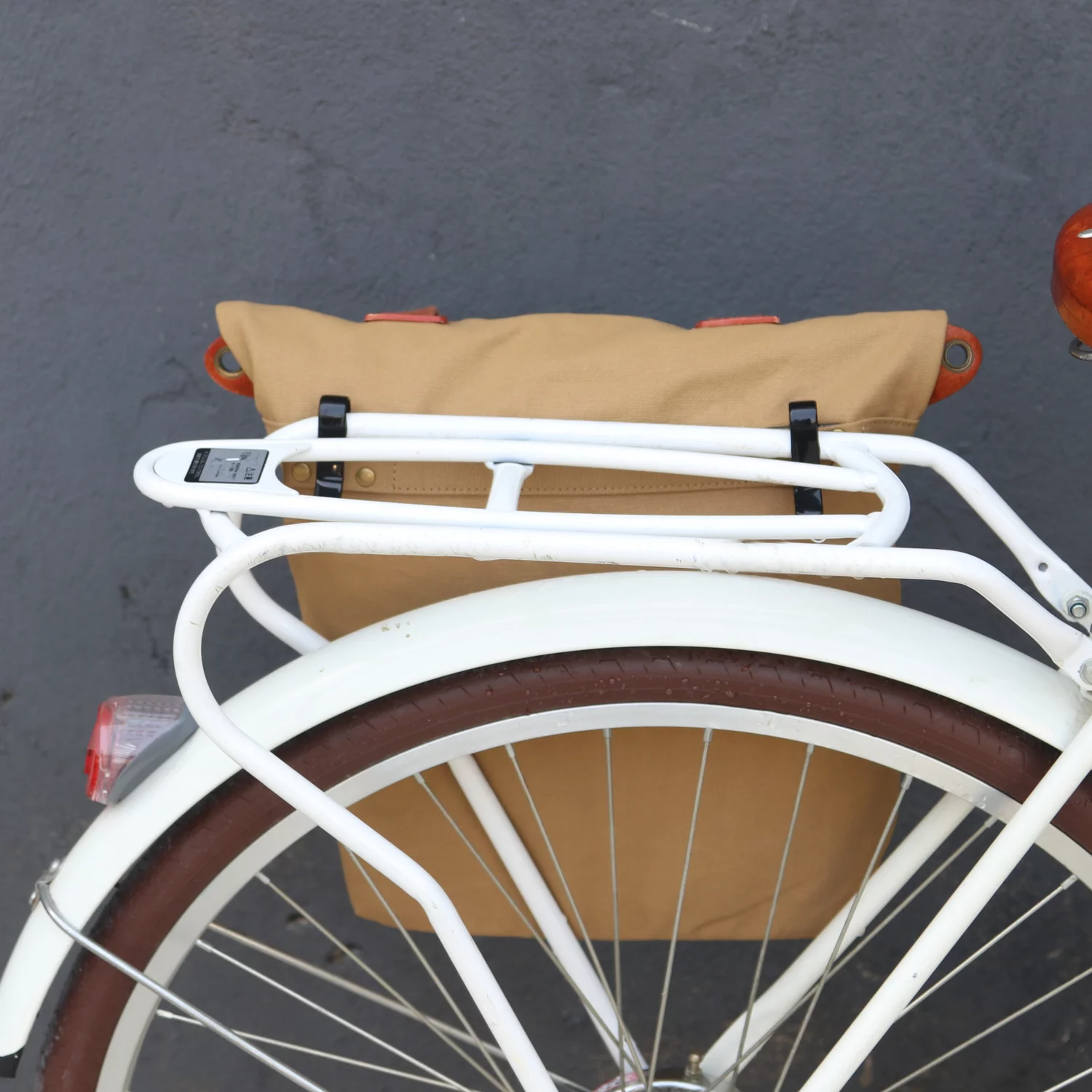 TOURBON Cycling Bicycle Pannier Waxed Canvas Waterproof Clip-On Quick-Release Bike Bag Shoulder Tote Bag for Women