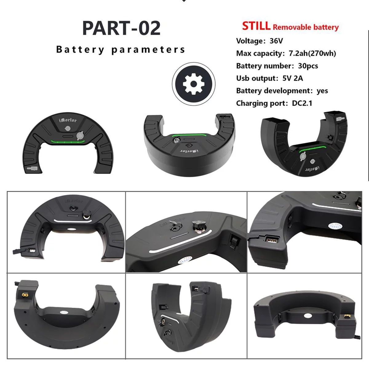 26 inch Front Motor Wheel for Mountain Bike, 350W Motor (Peak 800W) up to 25 Mph, 7.2Ah Lithium Battery with USB Interface