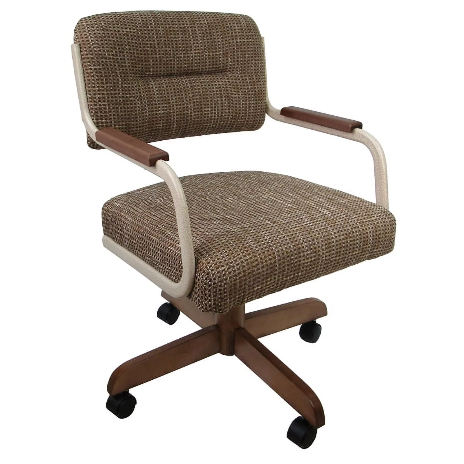 Pemberly Row Swivel Tilt Kitchen Caster Chair with Wheels - Beige Moca