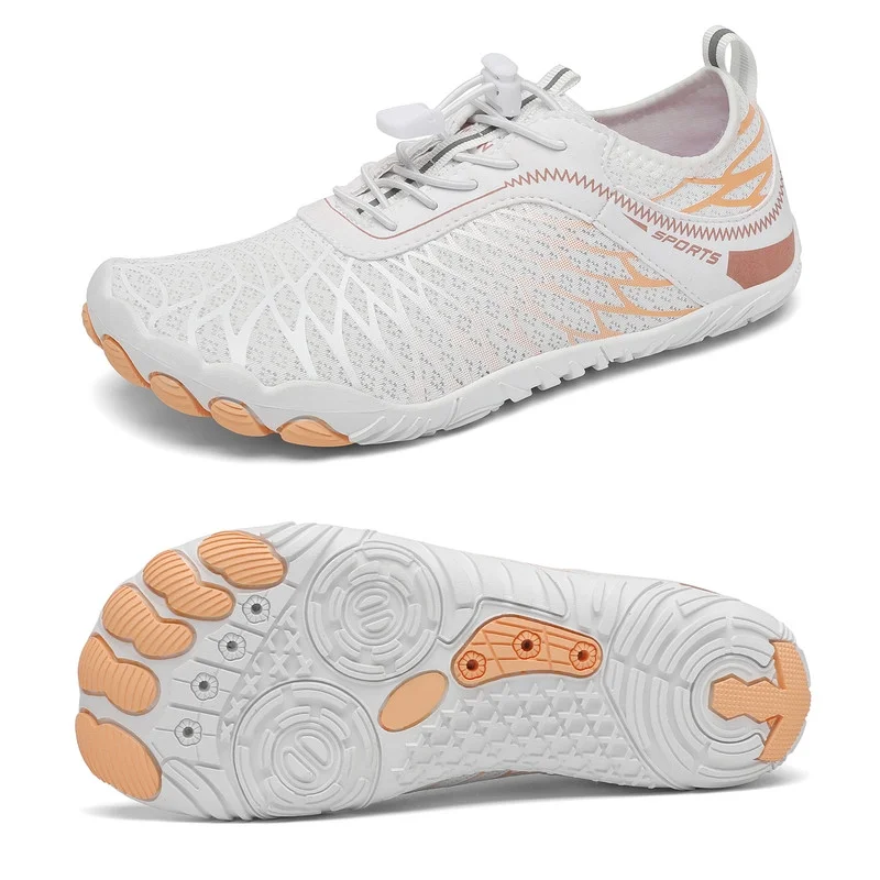 Stepedia Women's Wide Toe Box Barefoot Water Shoes Quick Dry Athletic Hiking Shoes, White 9 Wide