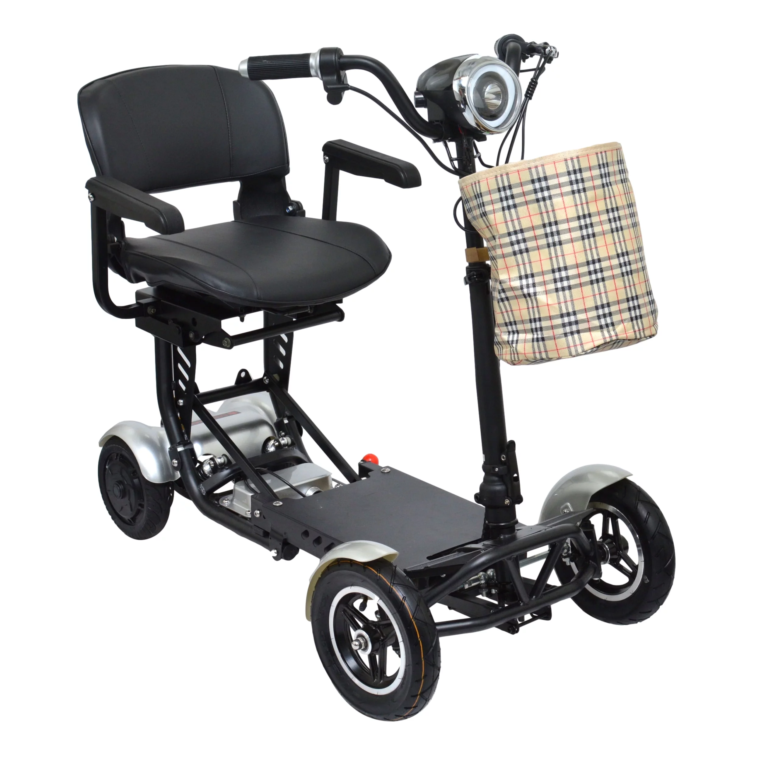 Electric Battery Smart Medical Scooter, Foldable Larger Seat Travel Friendly Battery