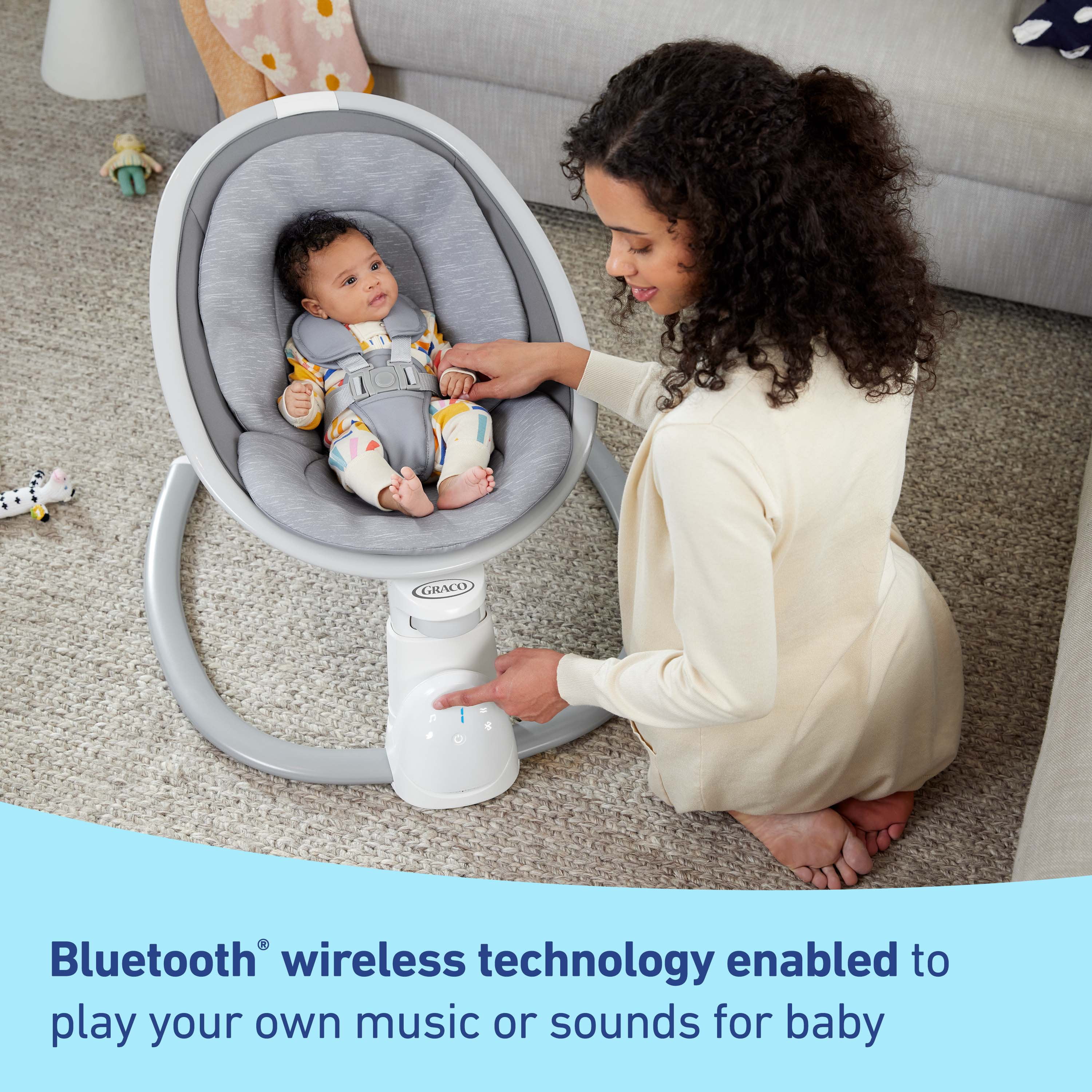 Graco® Soothe 'n Sway® Bluetooth 3-in-1 Infant Baby Swing, Lucca, 17.9 lbs